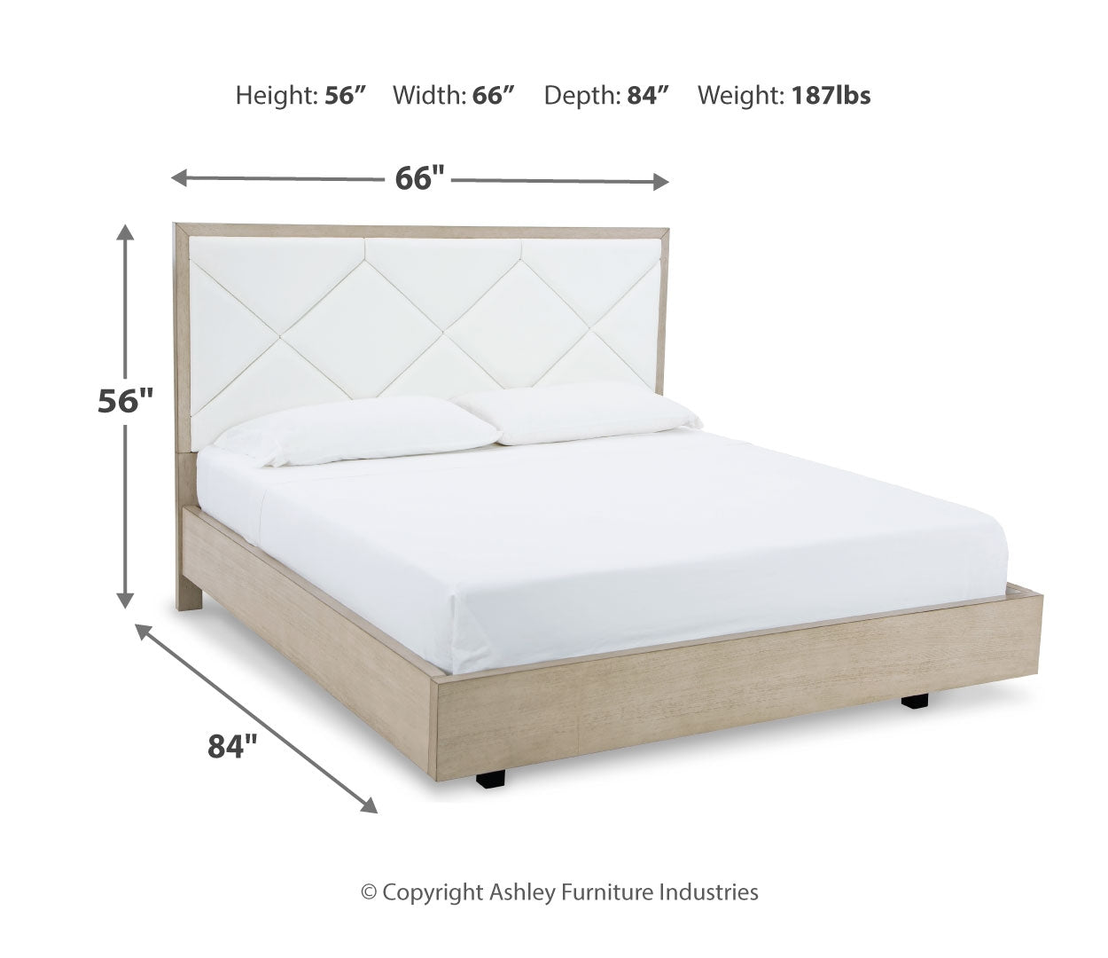 Wendora Queen Upholstered Bed with Mirrored Dresser and Chest