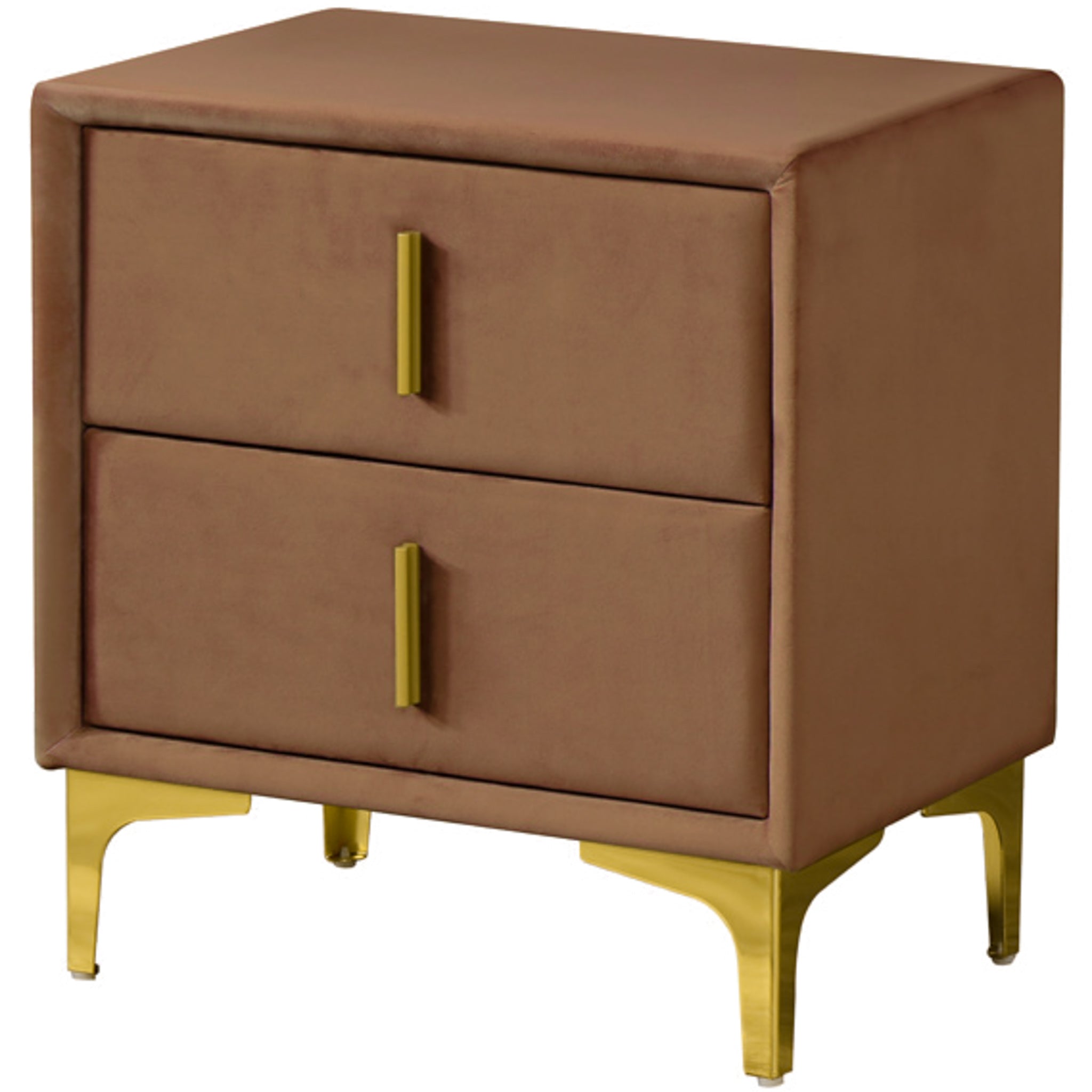 Angela Cognac Velvet Night Stand