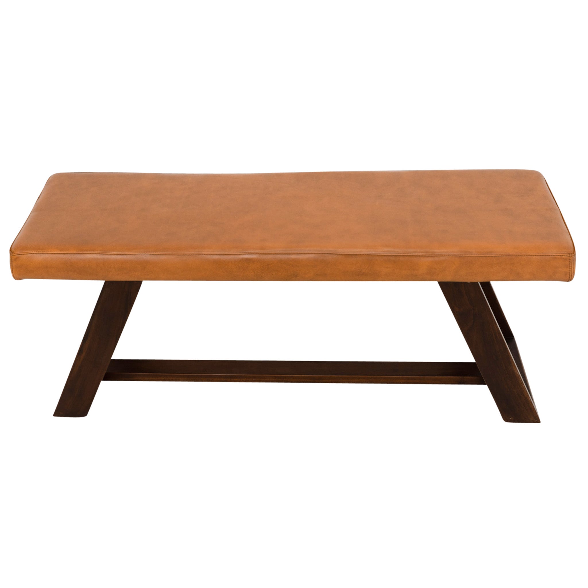 Pinrag Genuine Tan Leather Bench