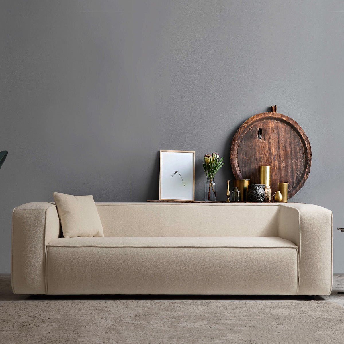 Barcelona Modern Boucle Sofa Cream