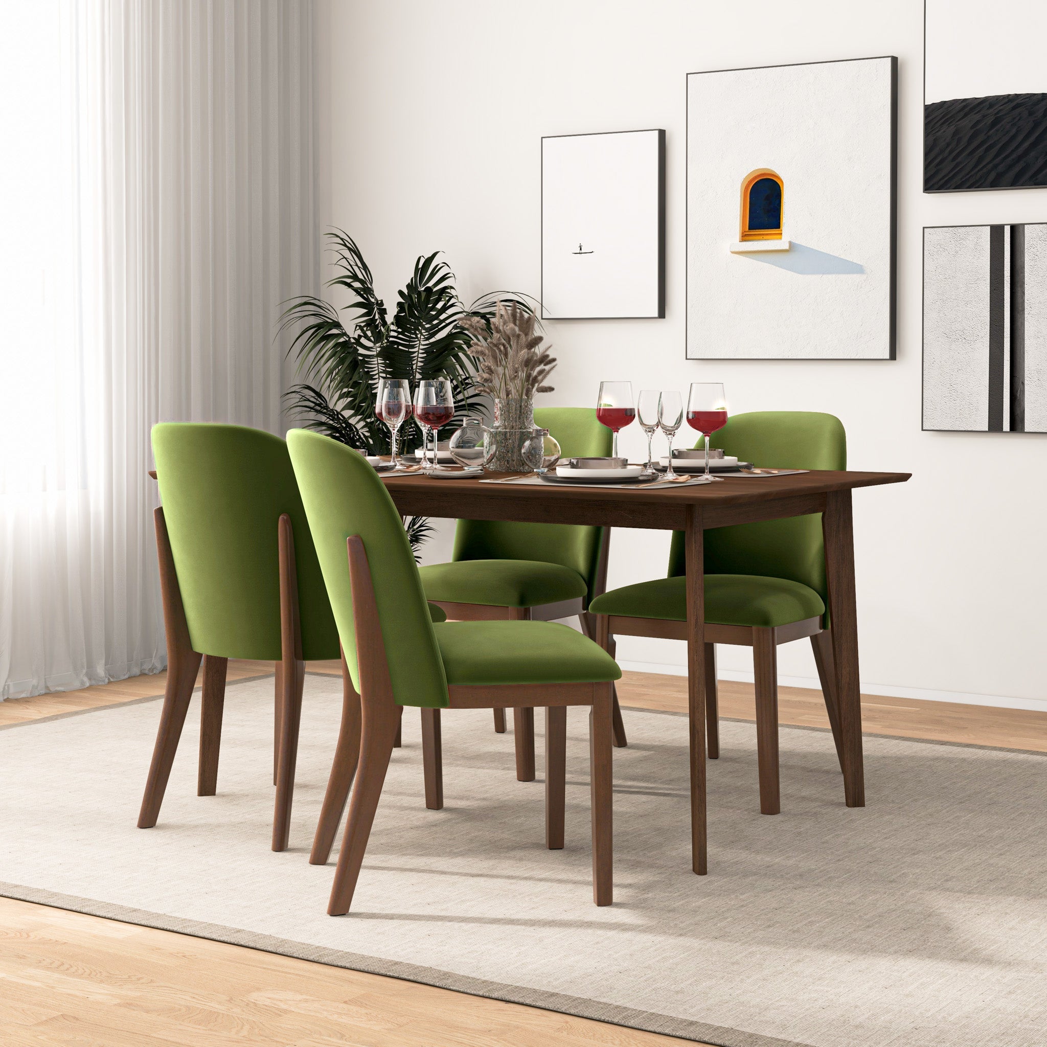 Belfast Green Velvet Dining Chair