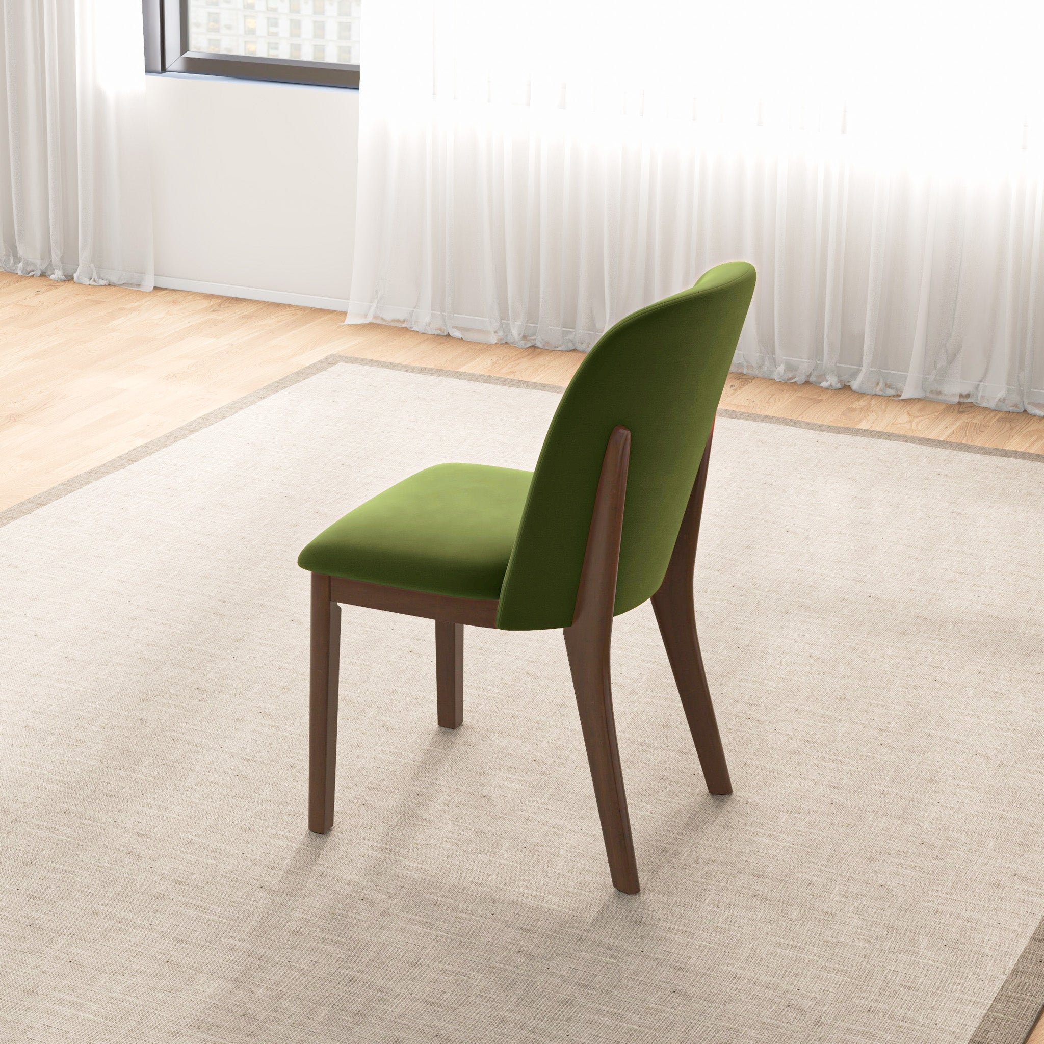 Belfast Green Velvet Dining Chair