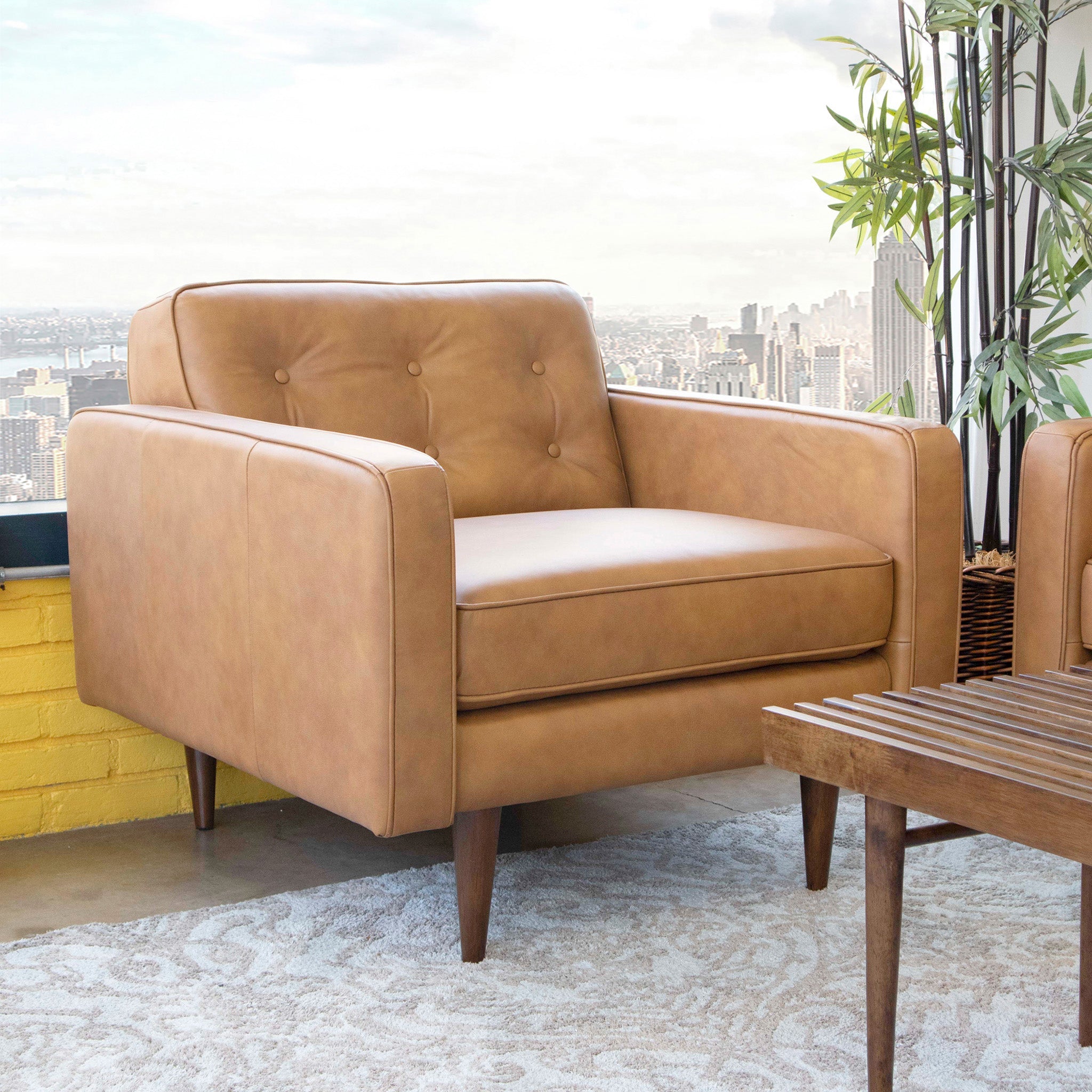 Broxton Leather Lounge Chair Tan