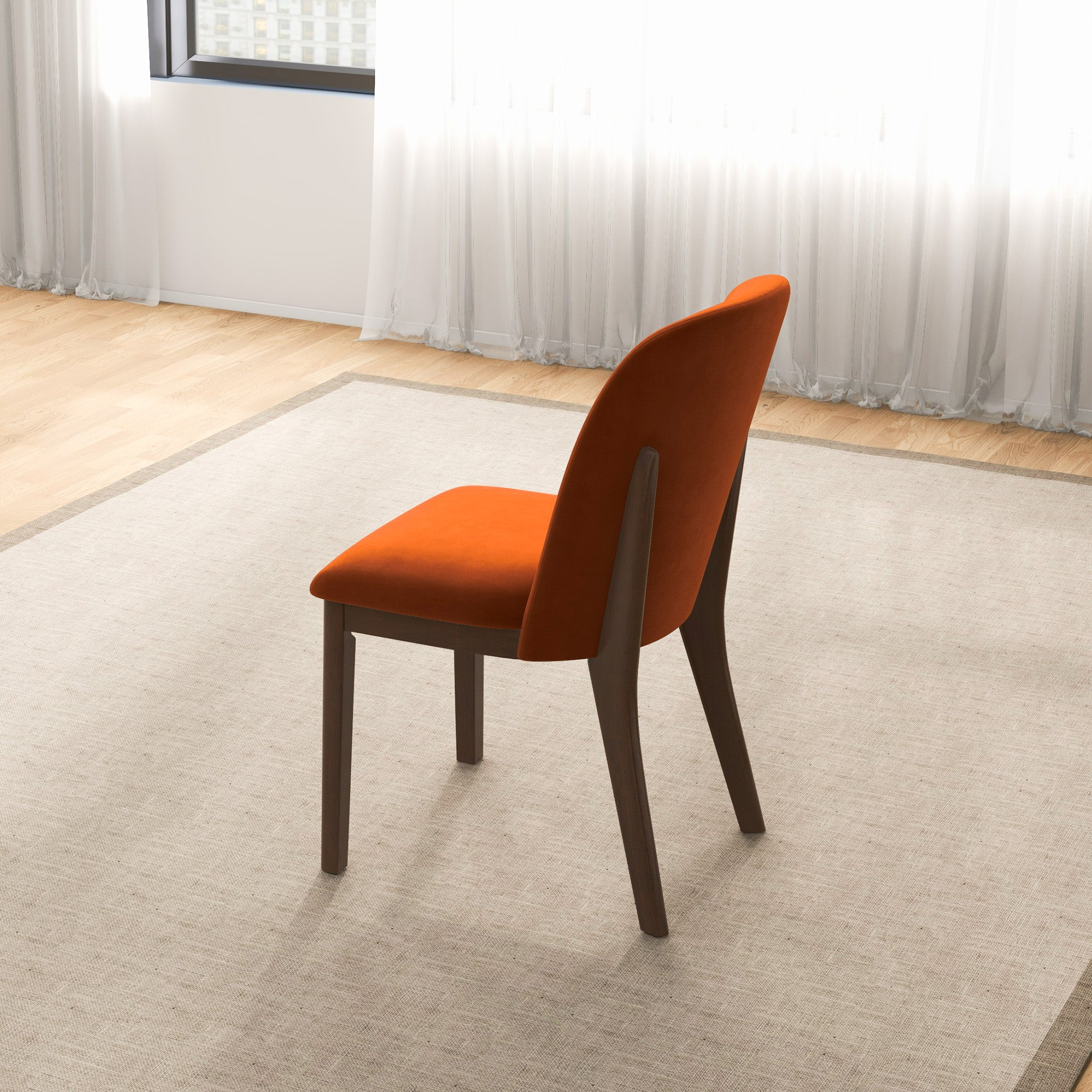 Belfast Burnt Orange Velvet Dining Chair