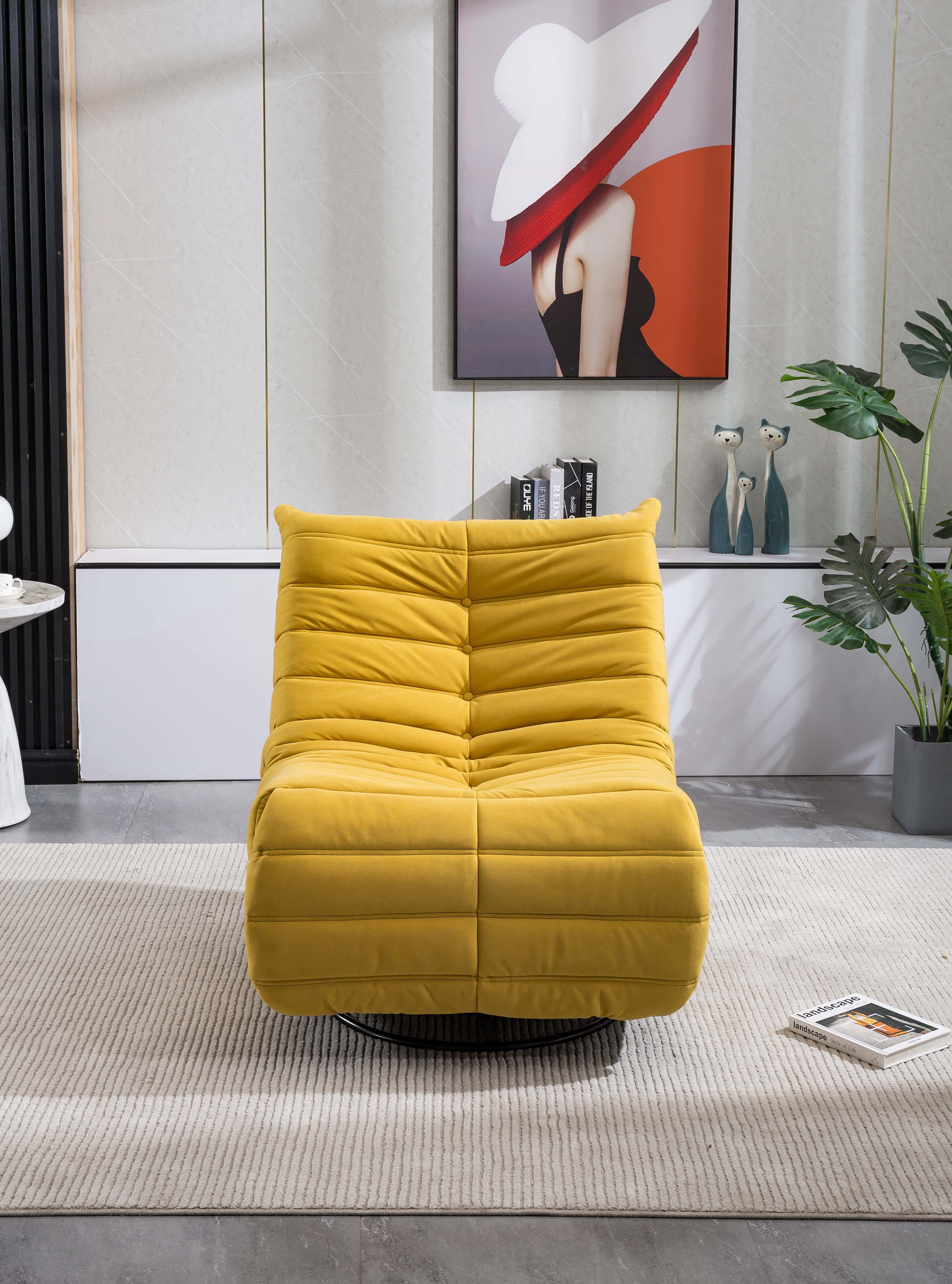 Langley Reclinin Velvet Chair Yellow