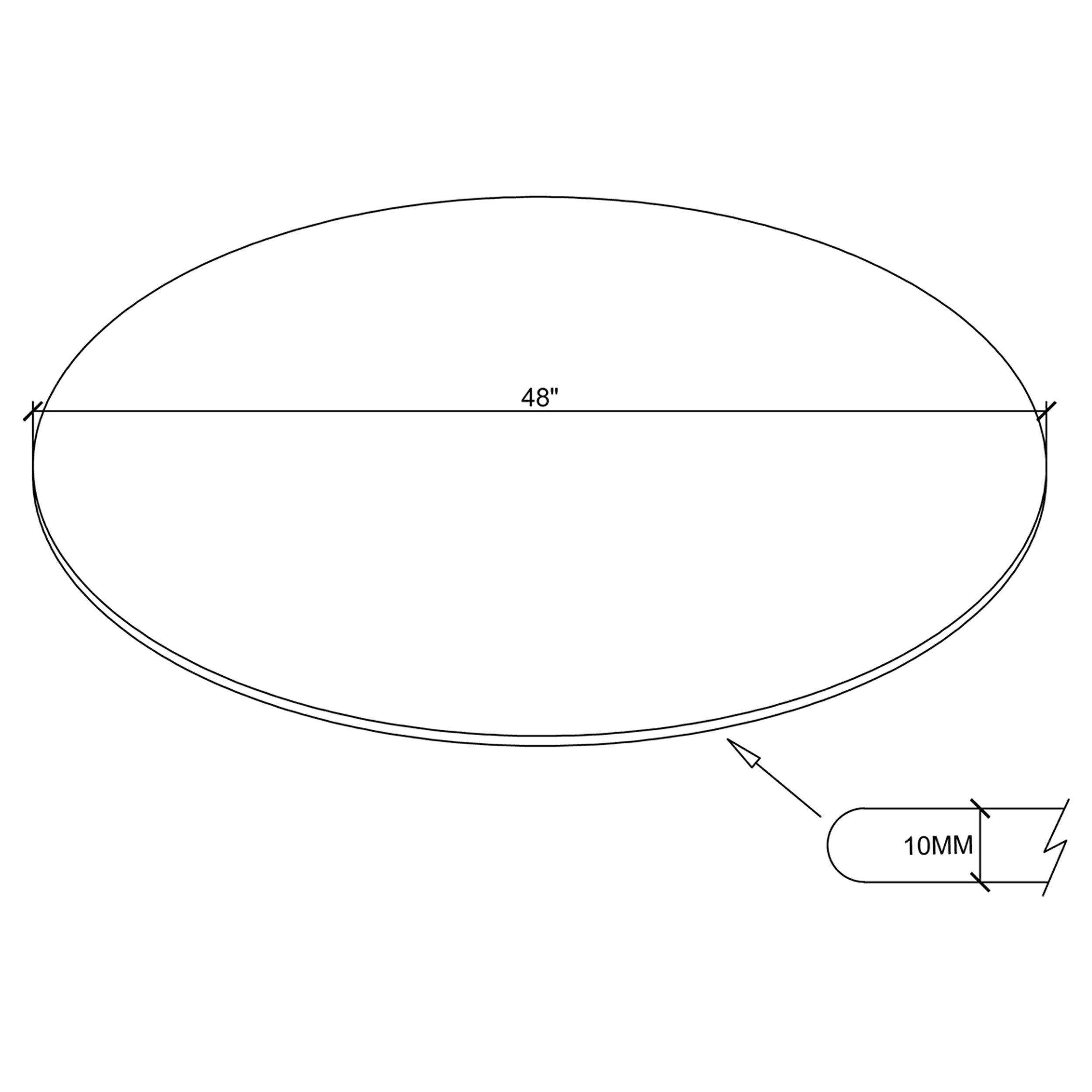 48" 10mm Round Glass Table Top Clear