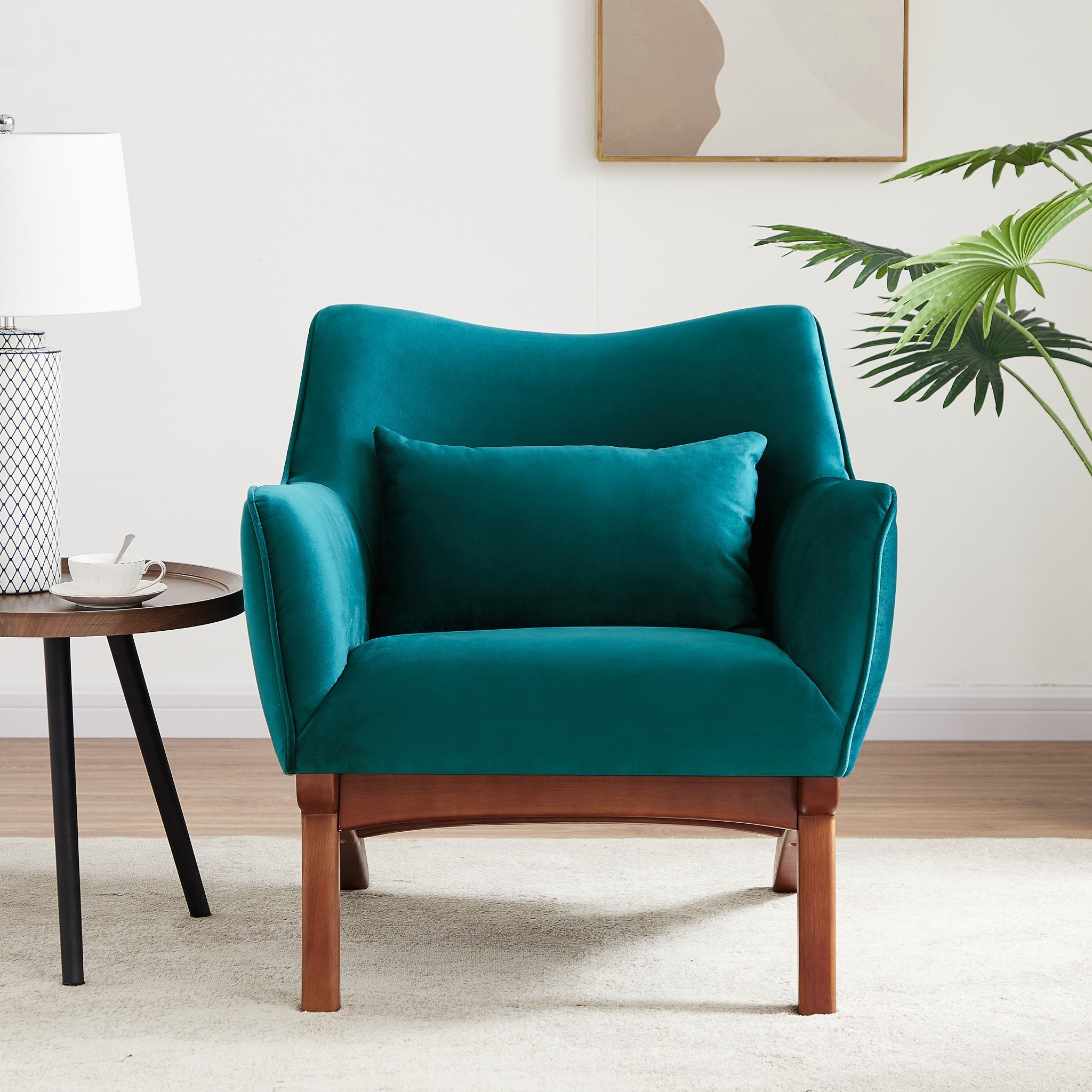 Casper Teal Velvet Lounge Chair