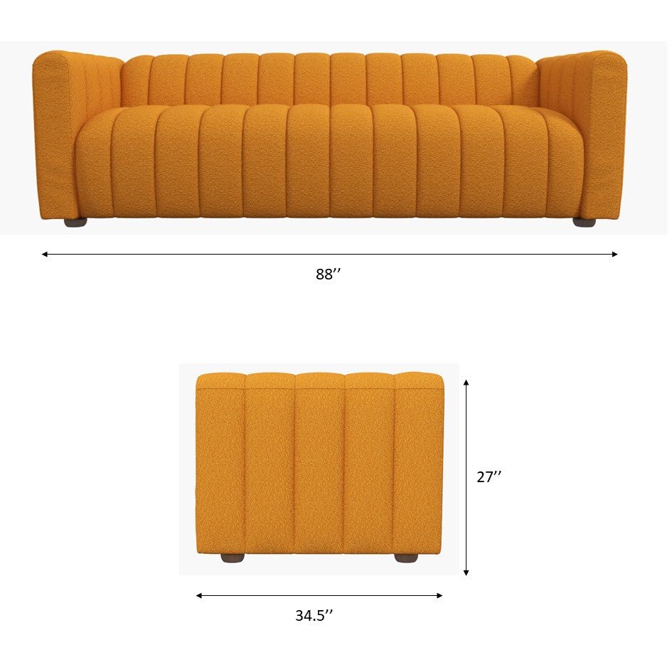 Clara Sofa Burnt Orange Boucle