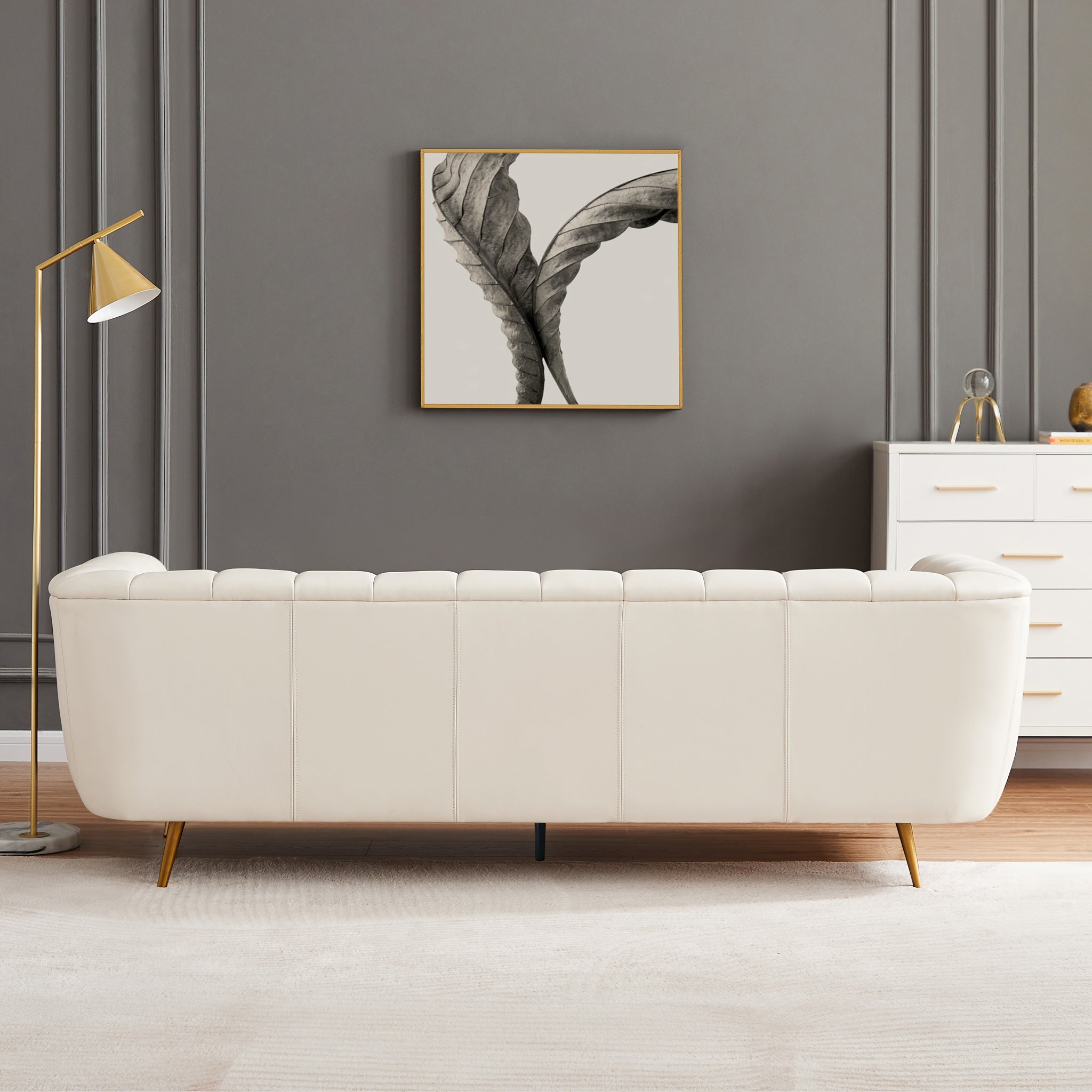 Clodine Sofa Cream Leather