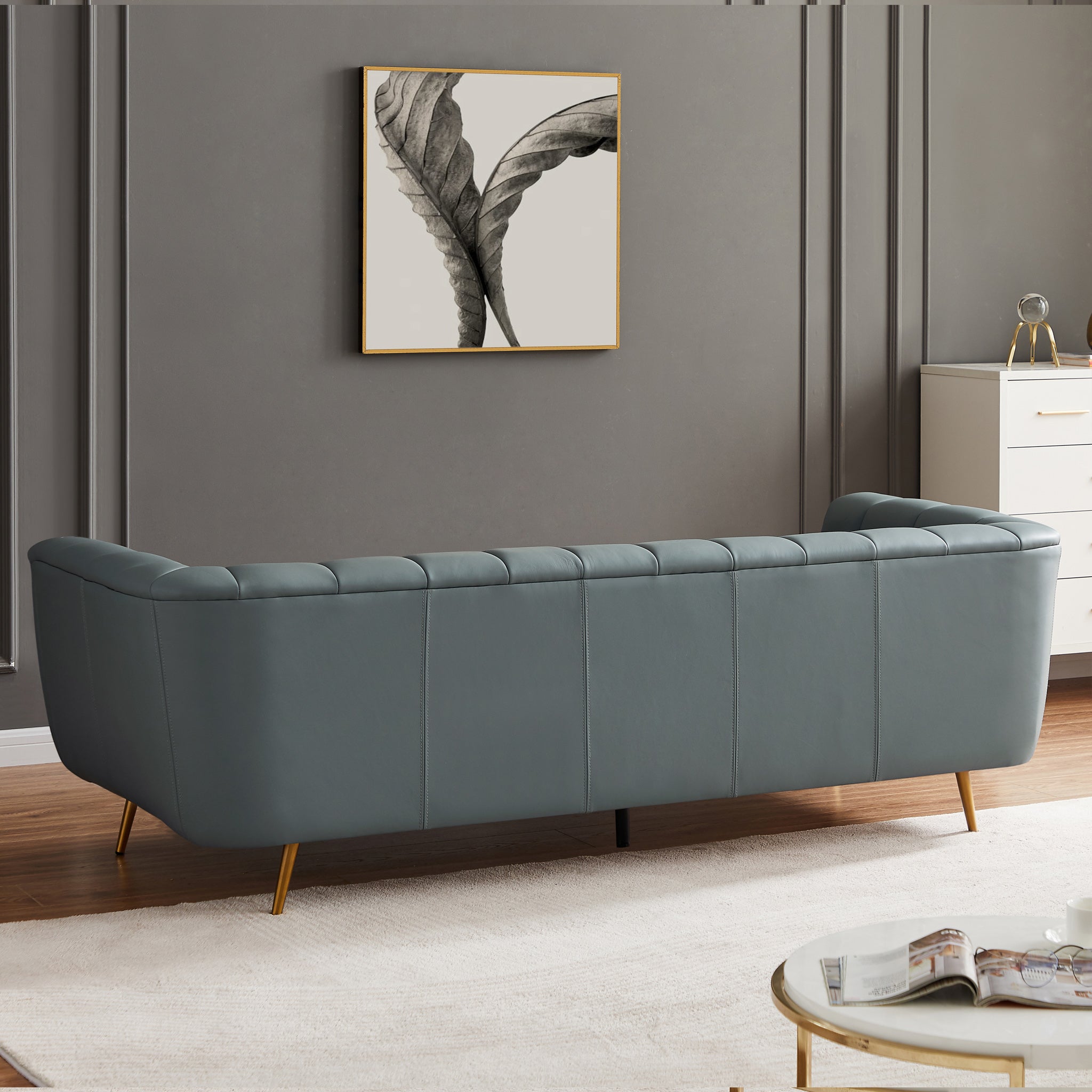 Clodine Sofa Blue Leather