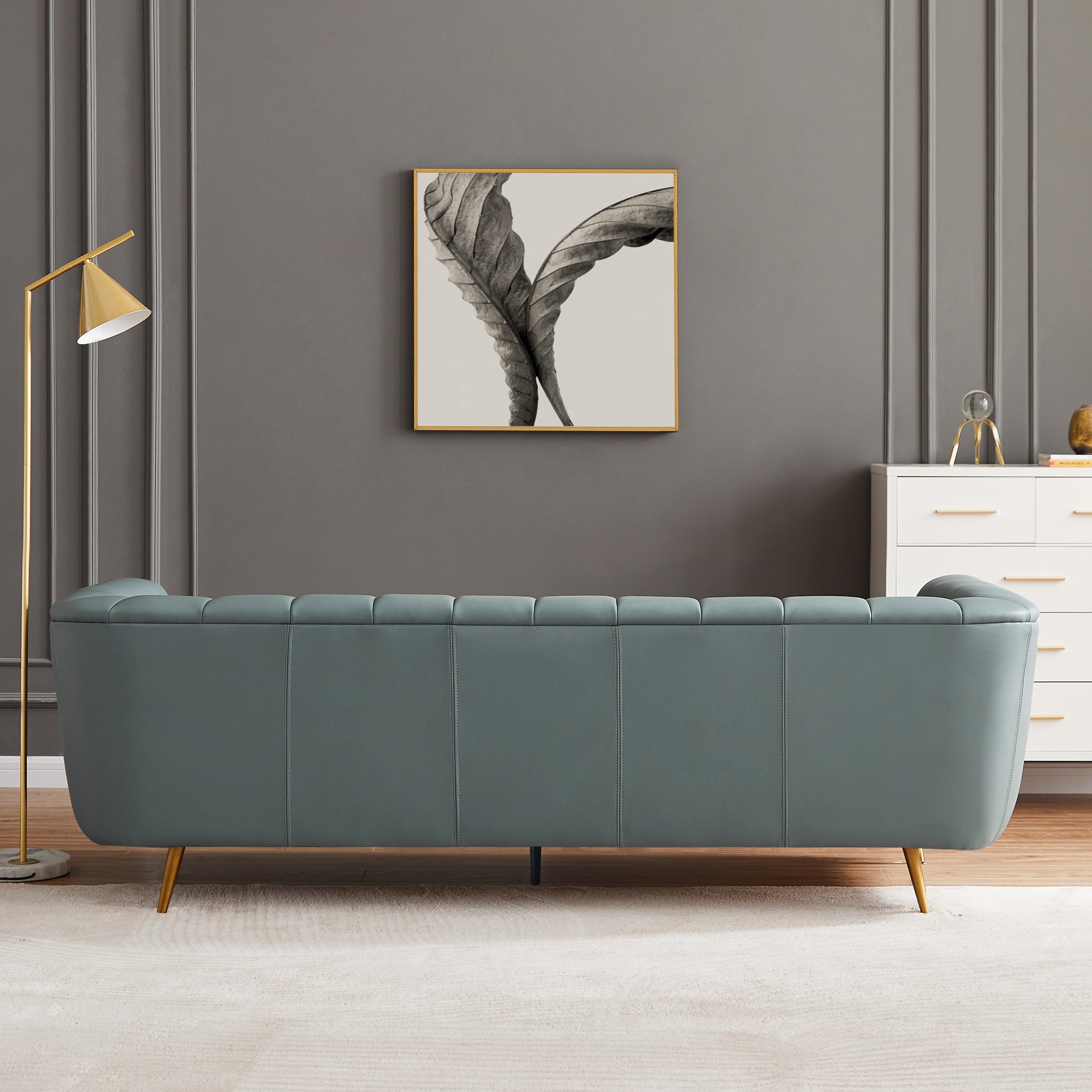 Clodine Sofa Blue Leather