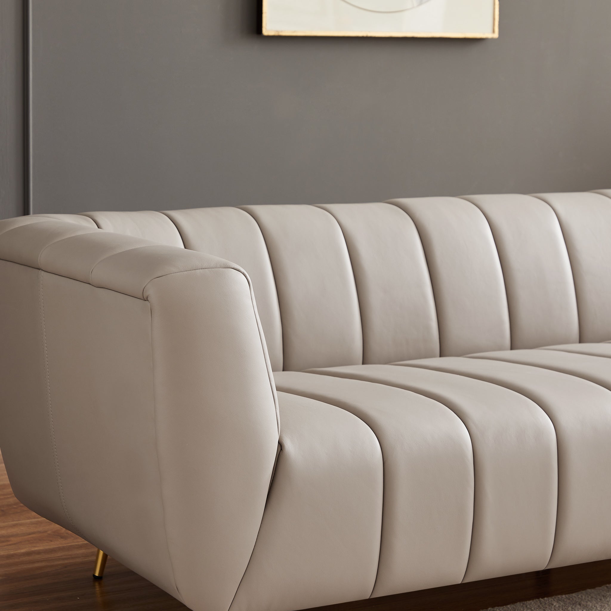 Clodine Sofa Grey Leather