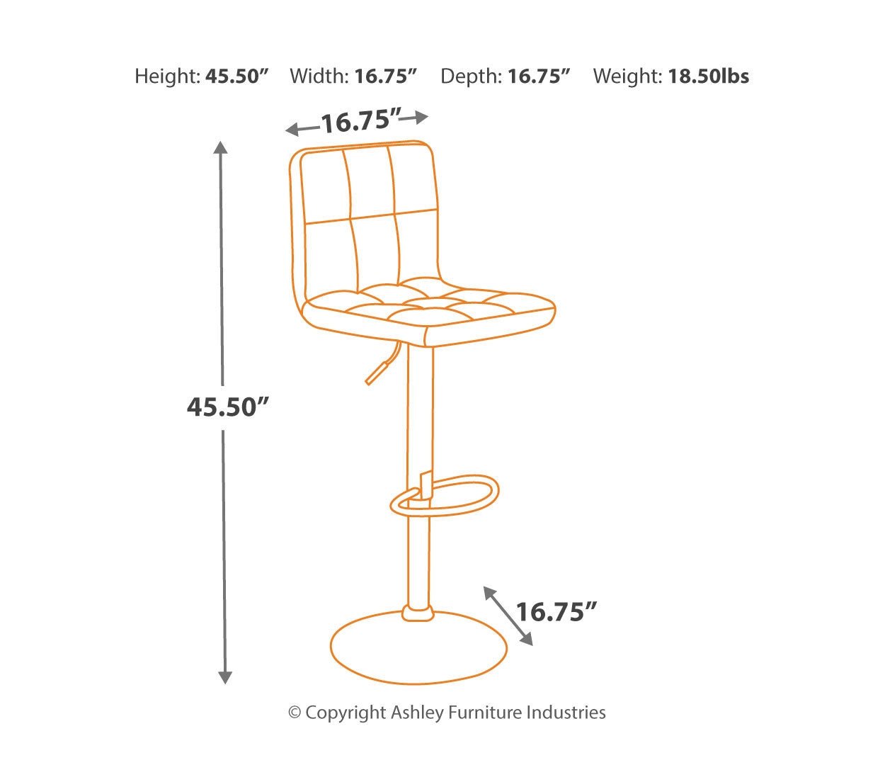 Bellatier Adjustable Height Bar Stool