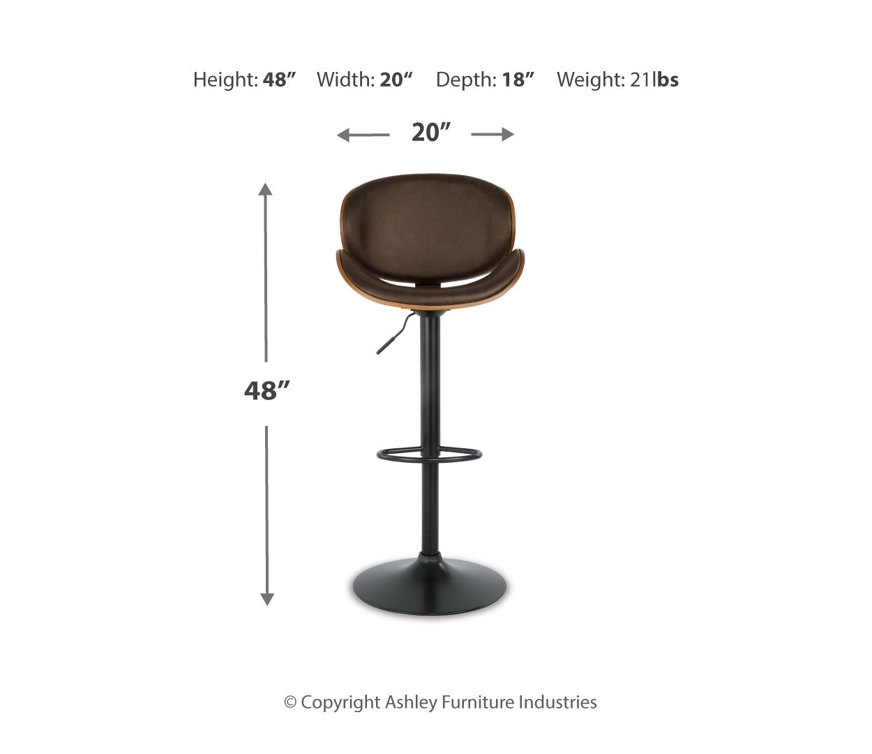 Bellatier Adjustable Height Bar Stool