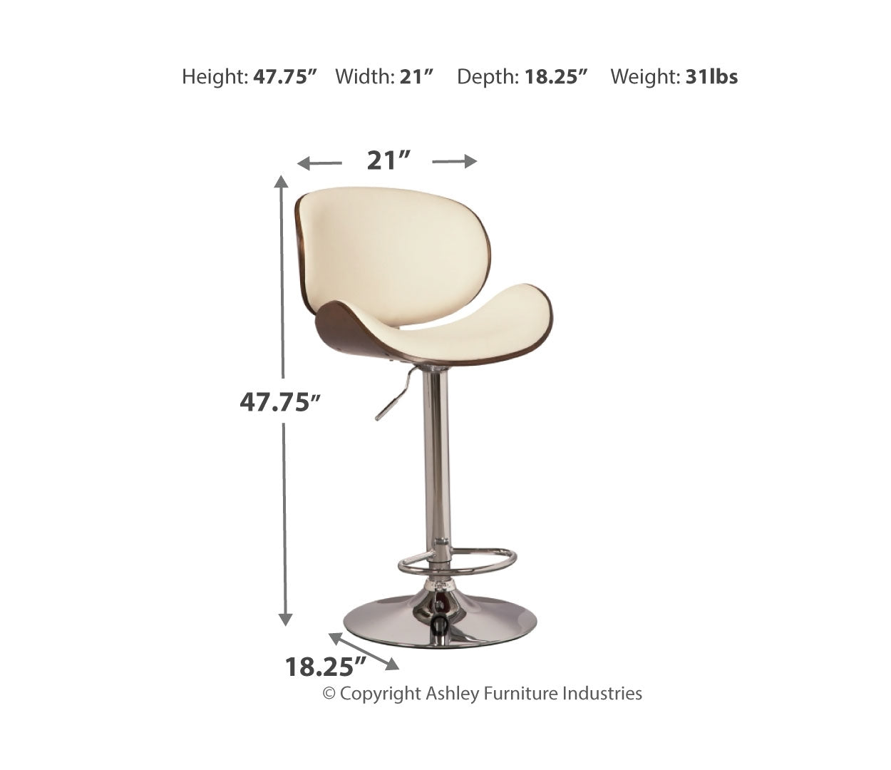 Bellatier Adjustable Height Bar Stool