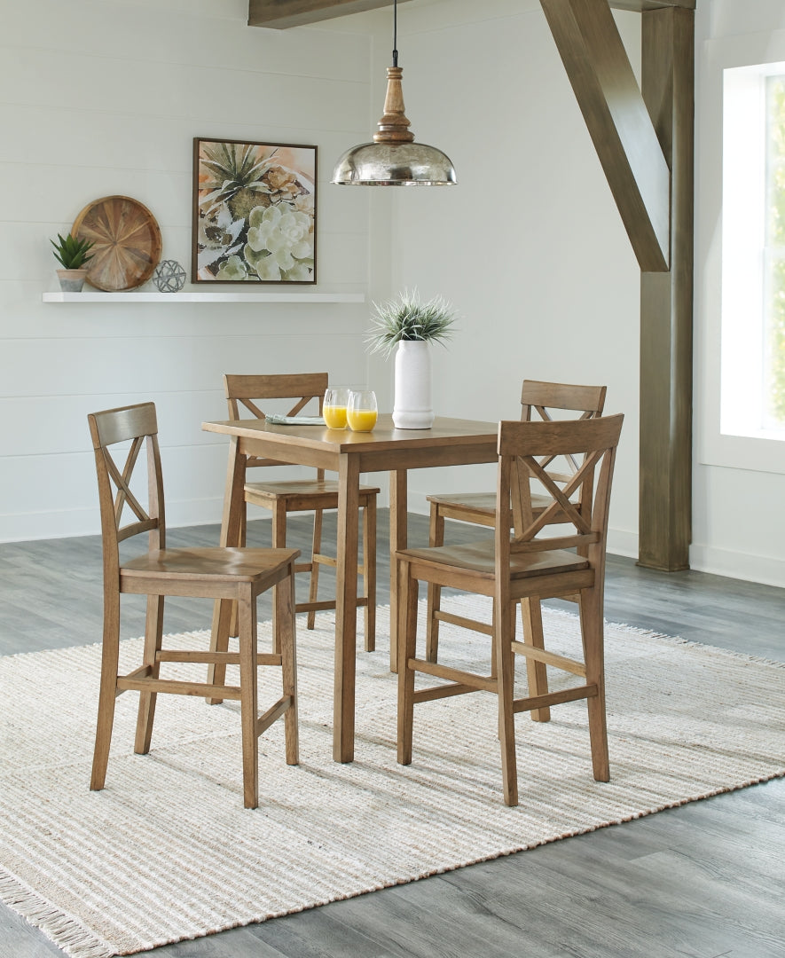 Shully Counter Height Dining Table and 4 Barstools