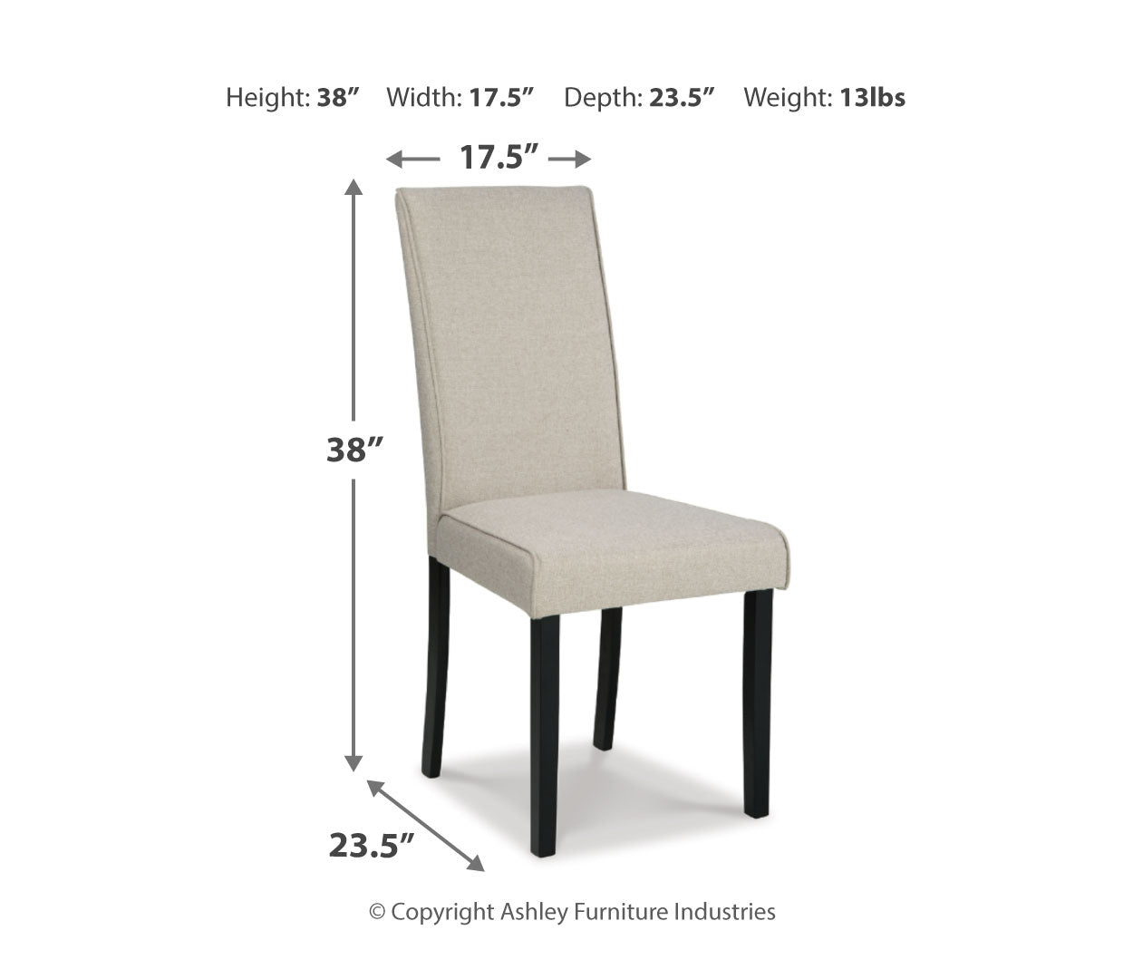 Kimonte 2-Piece Dining Room Chair