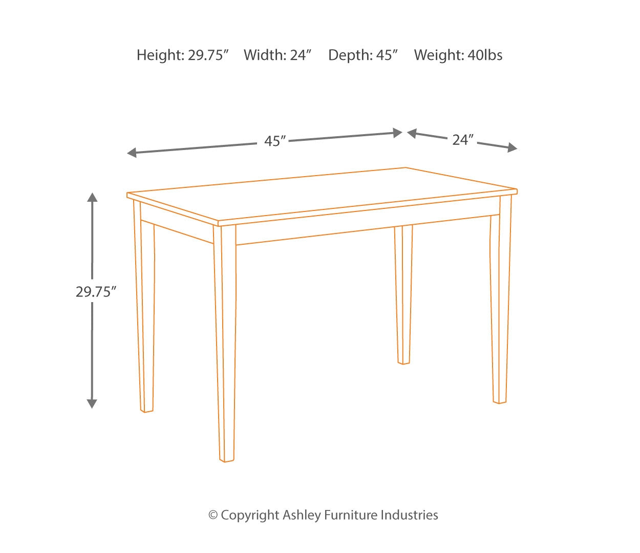 Kimonte Dining Table and 4 Chairs