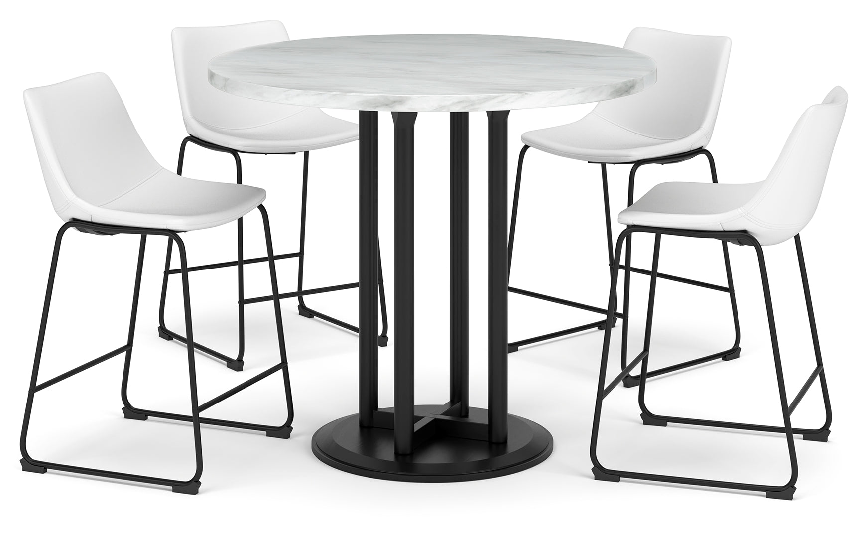 Centiar Counter Height Dining Table and 4 Barstools