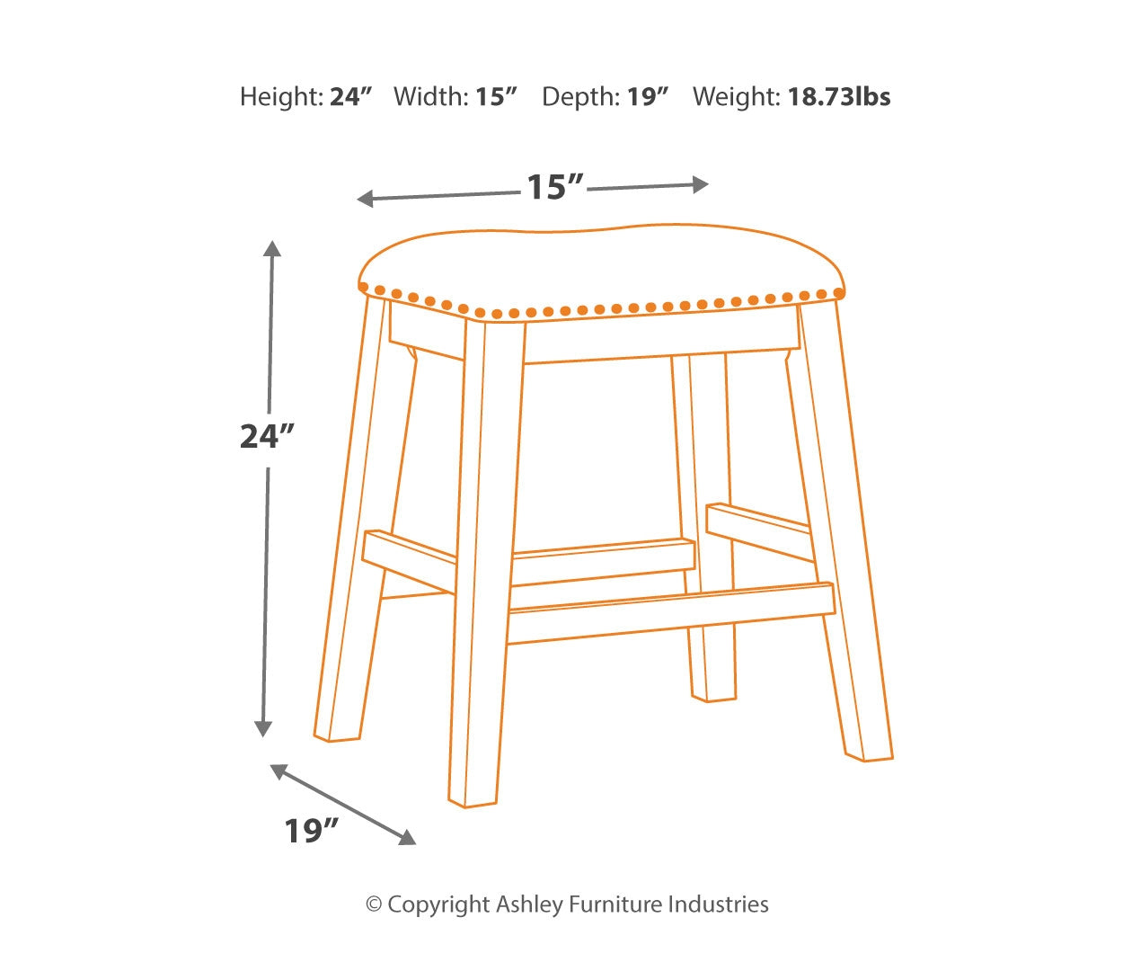 Caitbrook Counter Height Upholstered Bar Stool