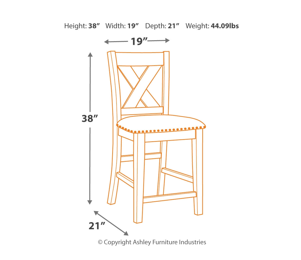 Caitbrook Counter Height Upholstered Bar Stool