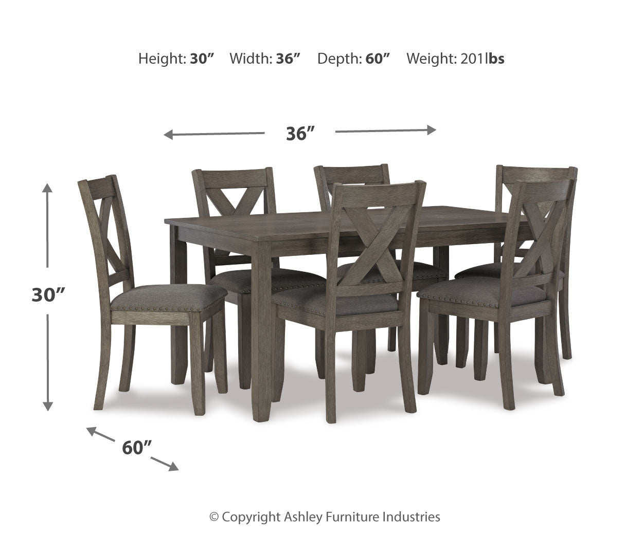 Caitbrook Dining Table and Chairs (Set of 7)