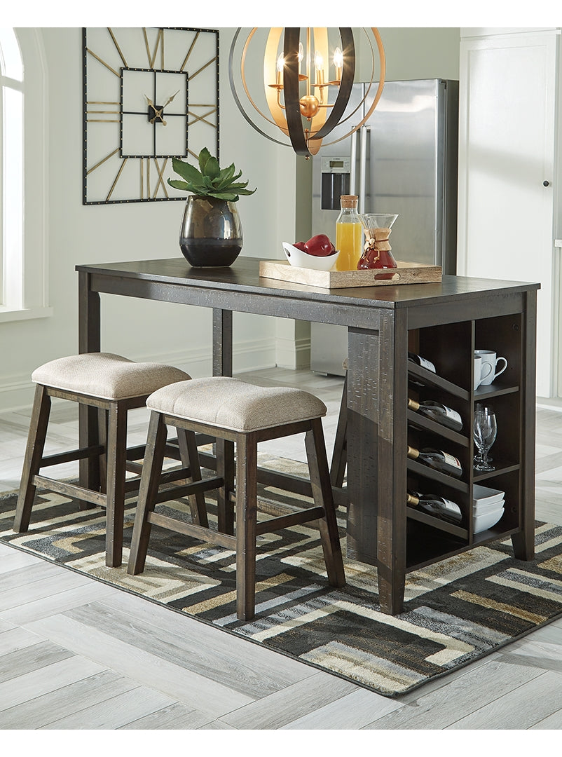 Rokane Counter Height Dining Table and 4 Barstools