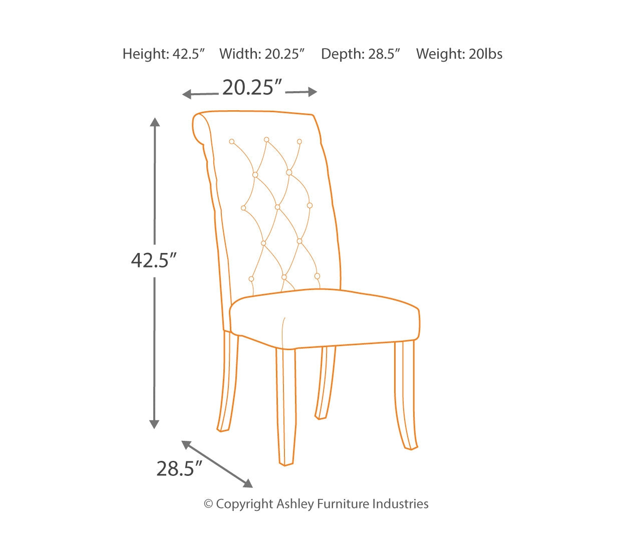 Tripton 2-Piece Dining Room Chair