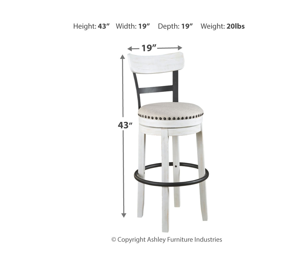 Valebeck Bar Height Bar Stool