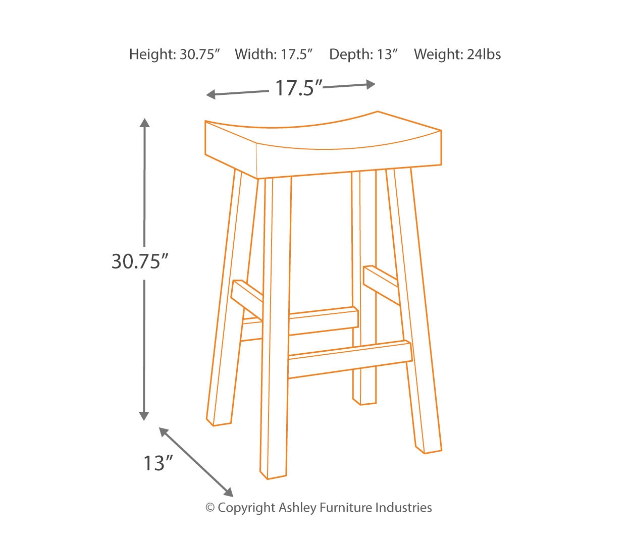 Glosco Bar Height Bar Stool