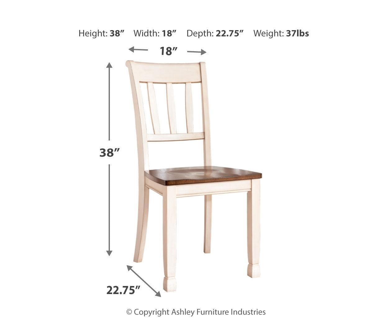 Whitesburg Dining Table and 4 Chairs and Bench