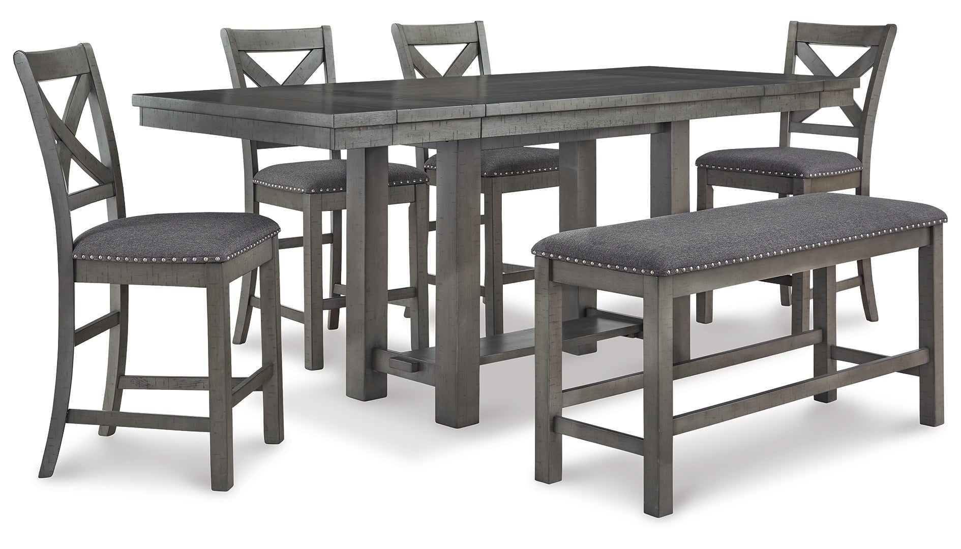 Myshanna Counter Height Dining Table and 4 Barstools and Bench