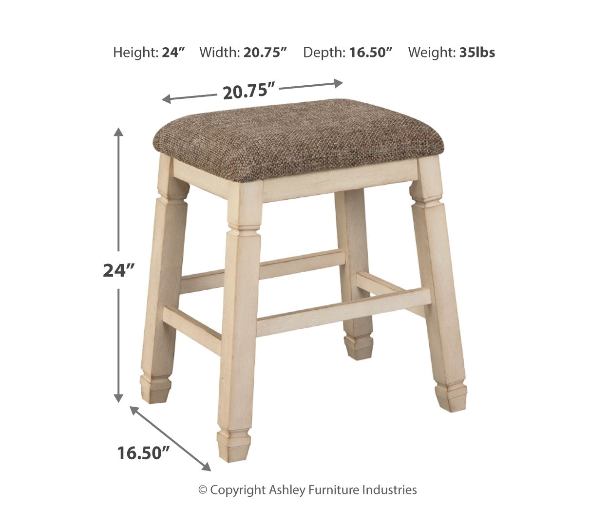 Bolanburg Counter Height Dining Table and 4 Barstools