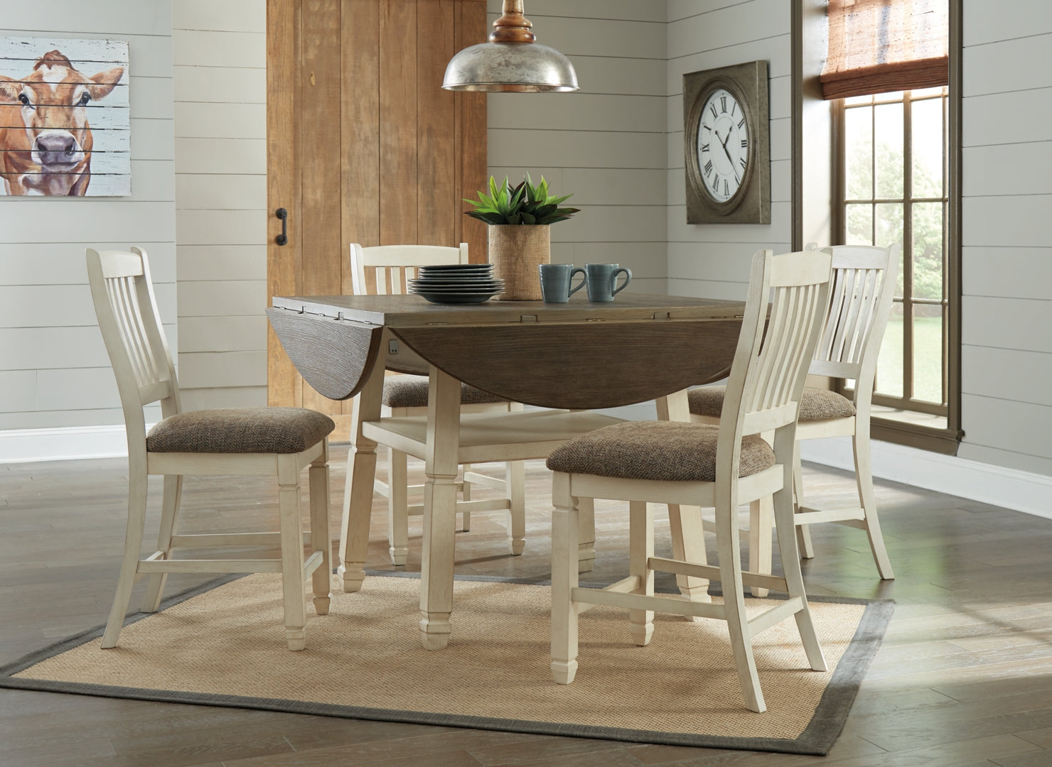 Bolanburg Counter Height Dining Table and 4 Barstools