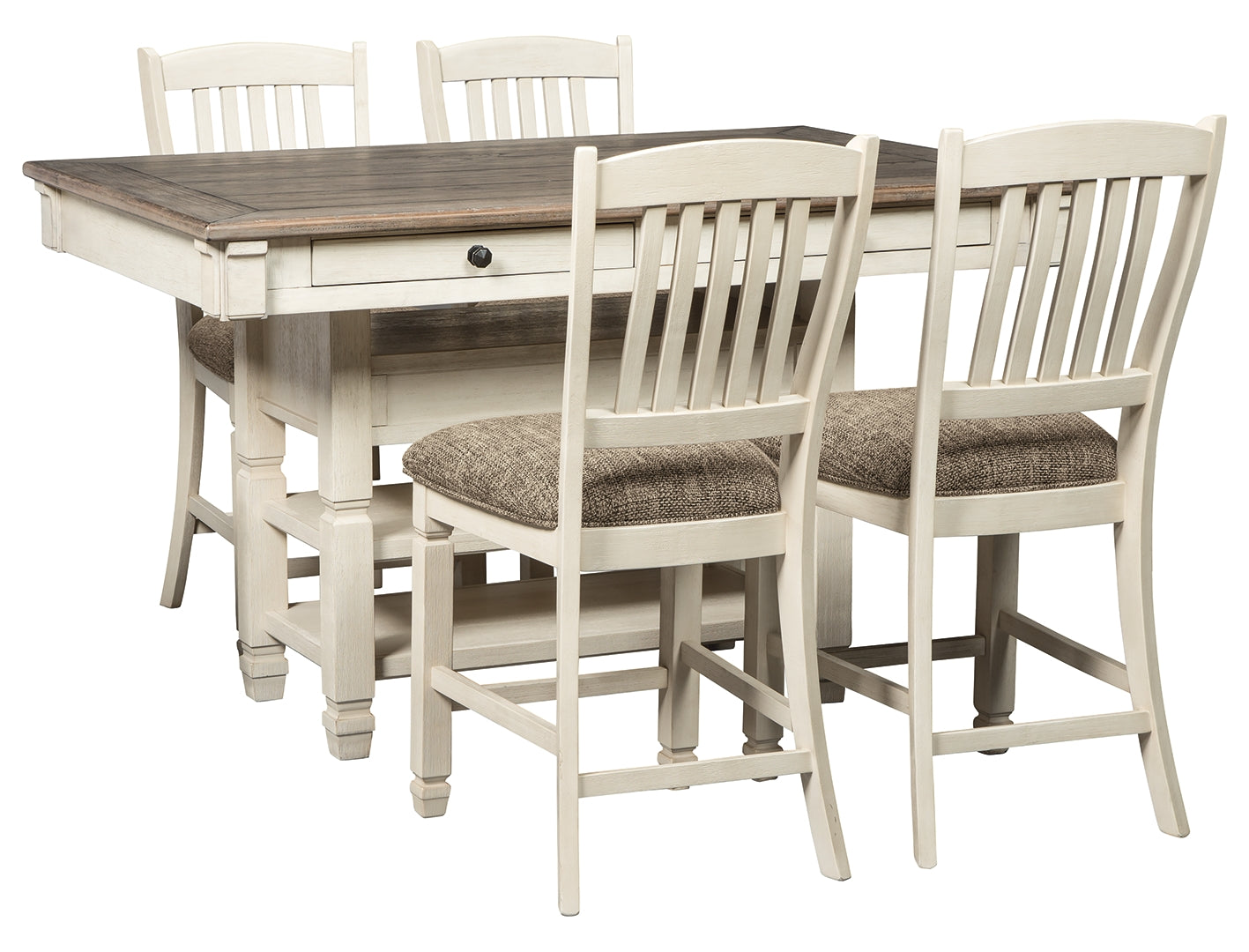 Bolanburg Counter Height Dining Table and 4 Barstools