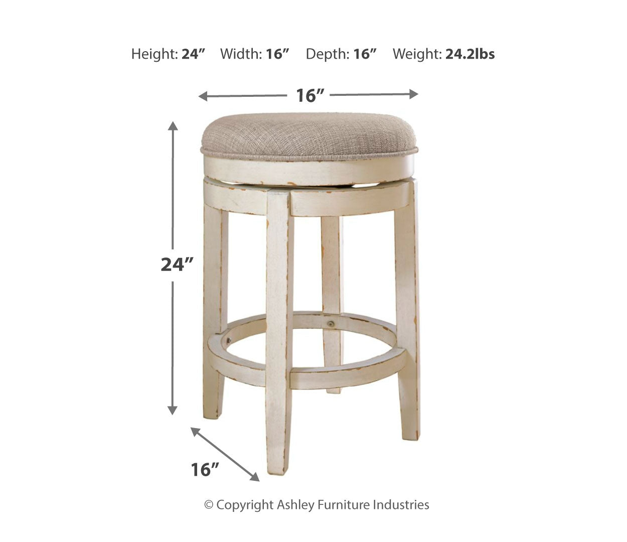 Realyn Counter Height Dining Table and 3 Barstools