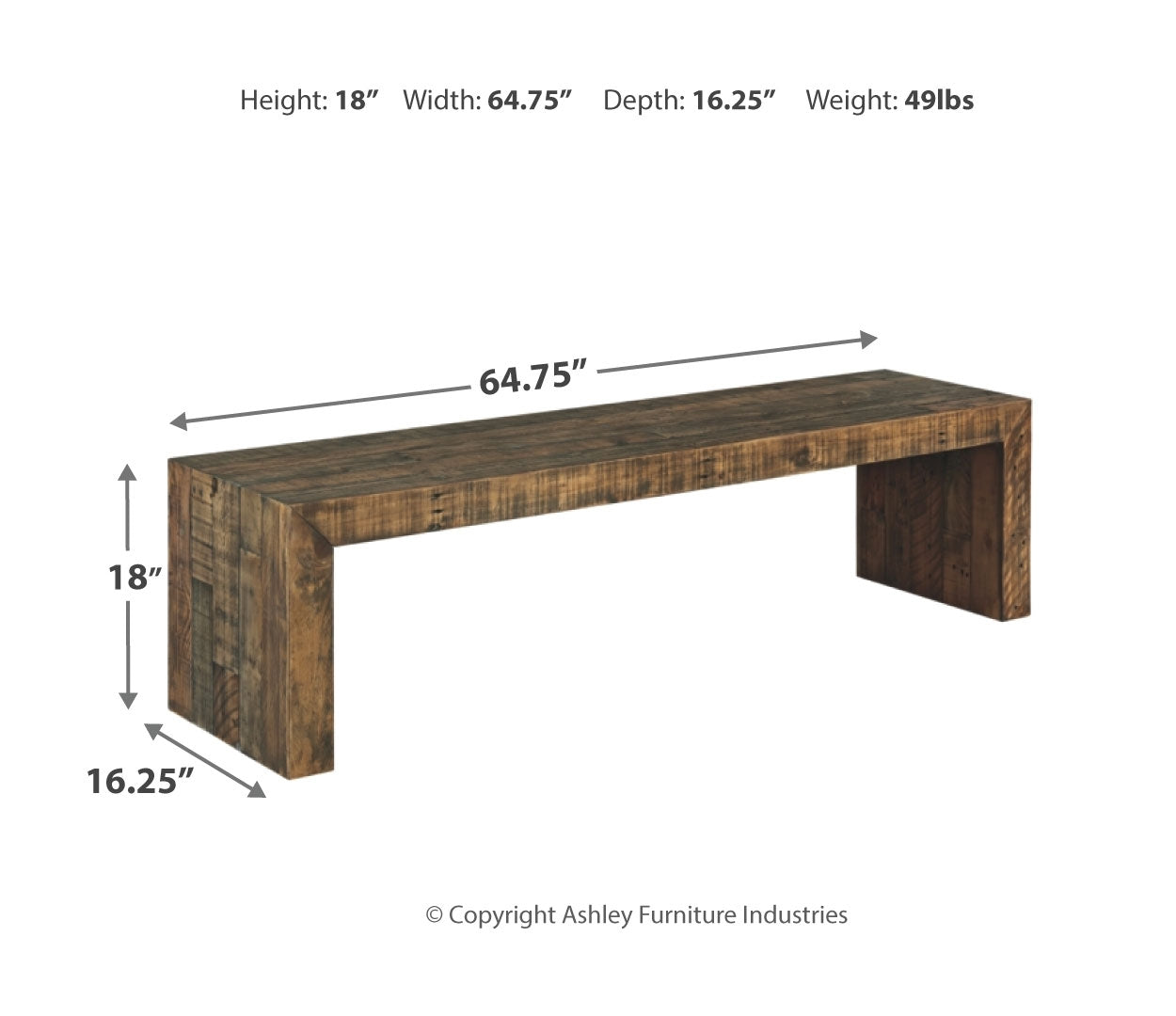 Sommerford 65" Dining Bench