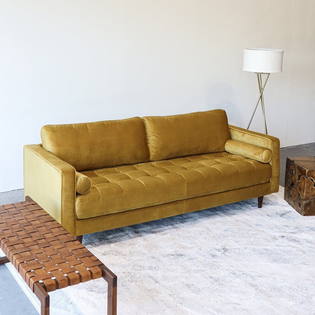 Daphne Sofa Gold Velvet