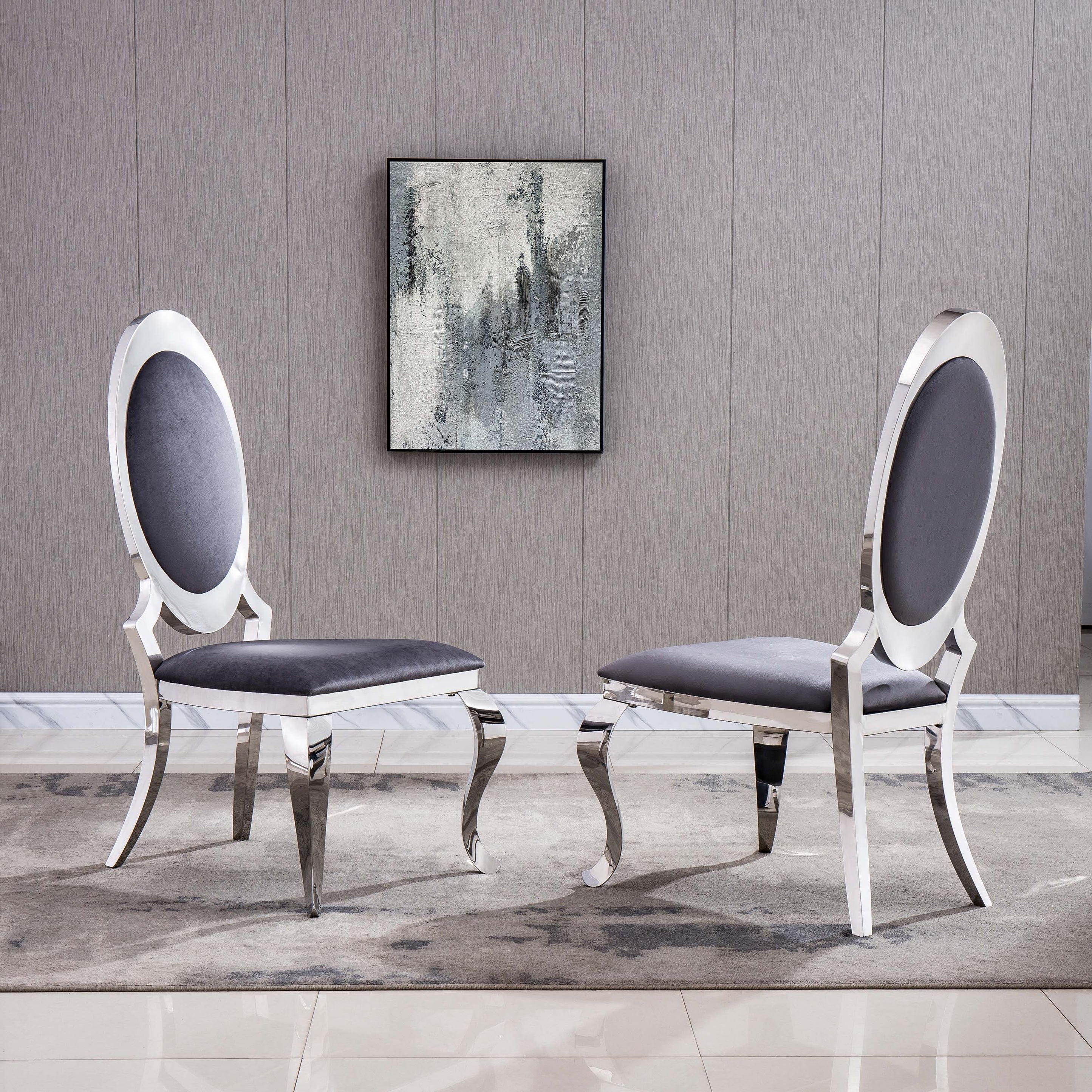 Mercuri Dining Chair Grey Siler Fold Set of 2