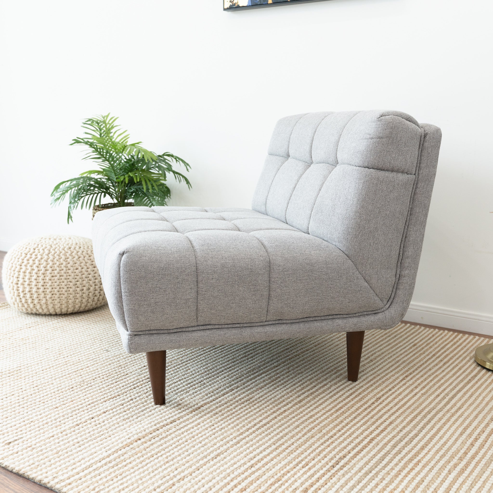 Kano Armless Lounge Chair Light Gray Linen