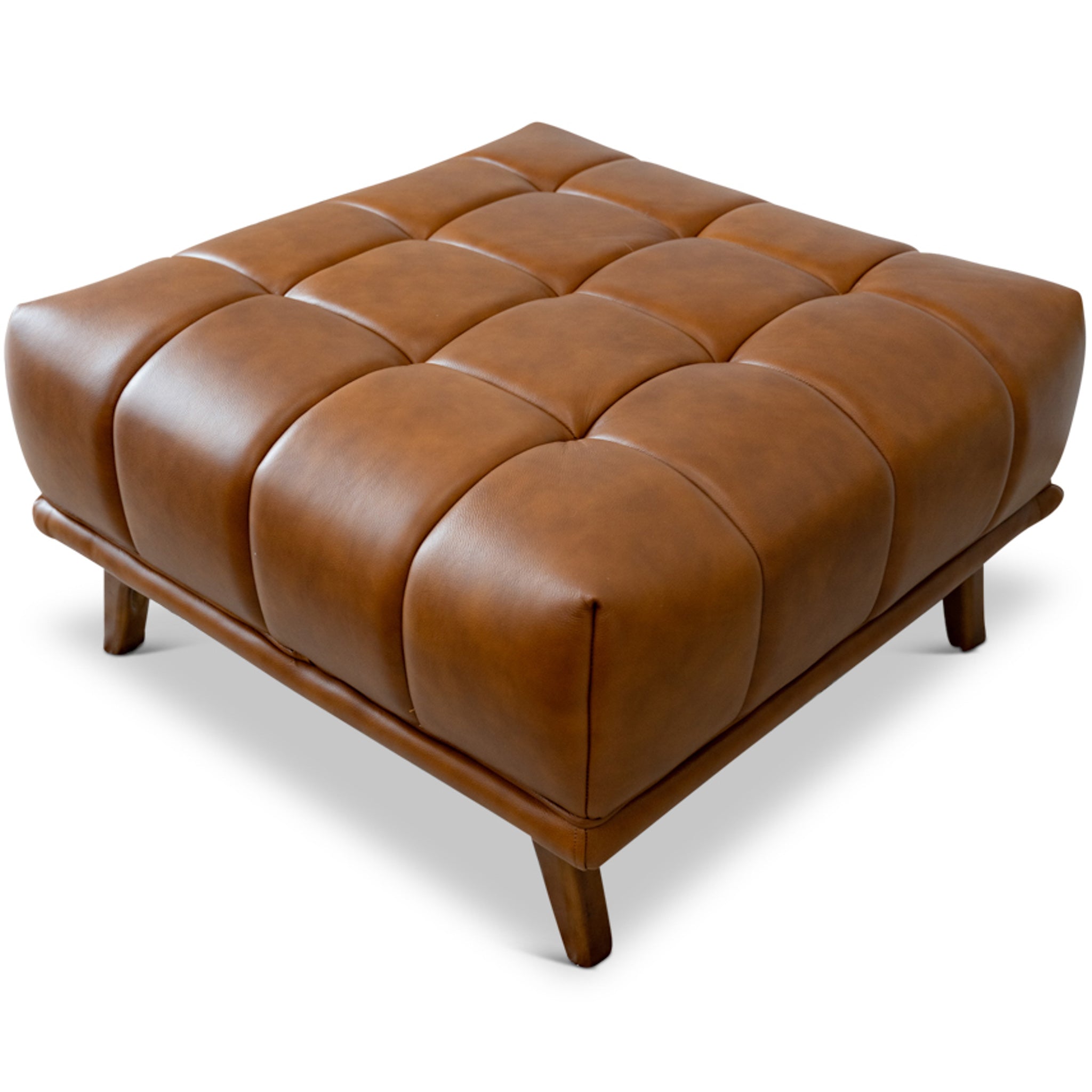 Kano Cognac Leather Ottoman