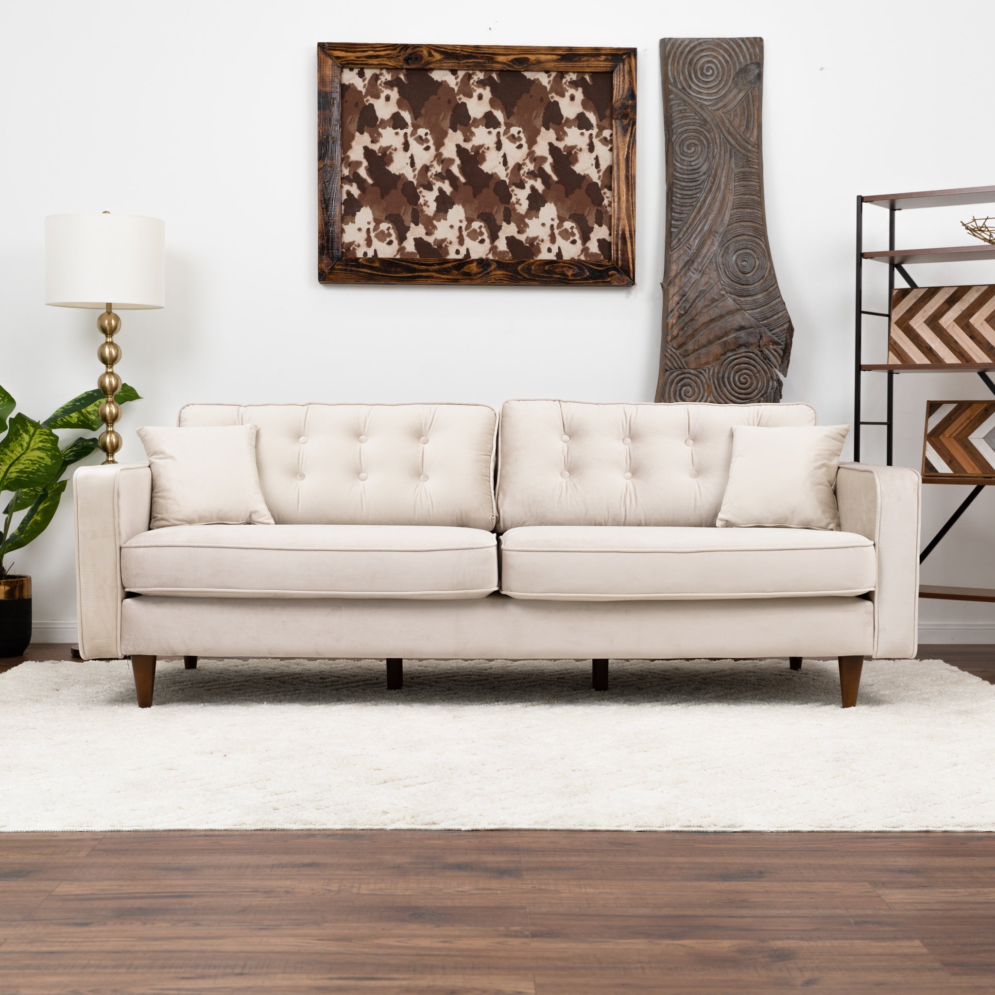 Oregon Sofa Beige Velvet