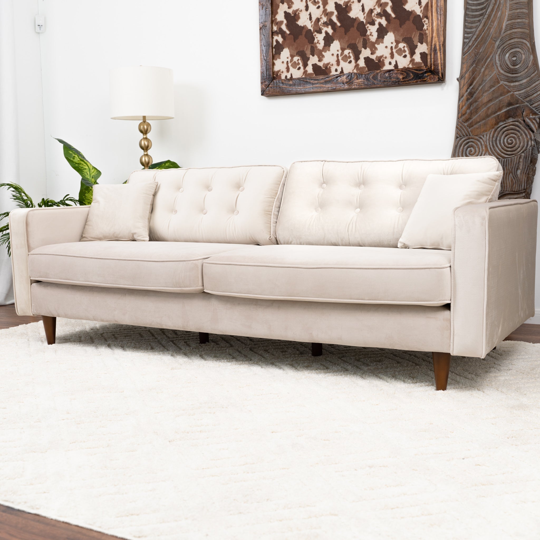 Oregon Sofa Beige Velvet