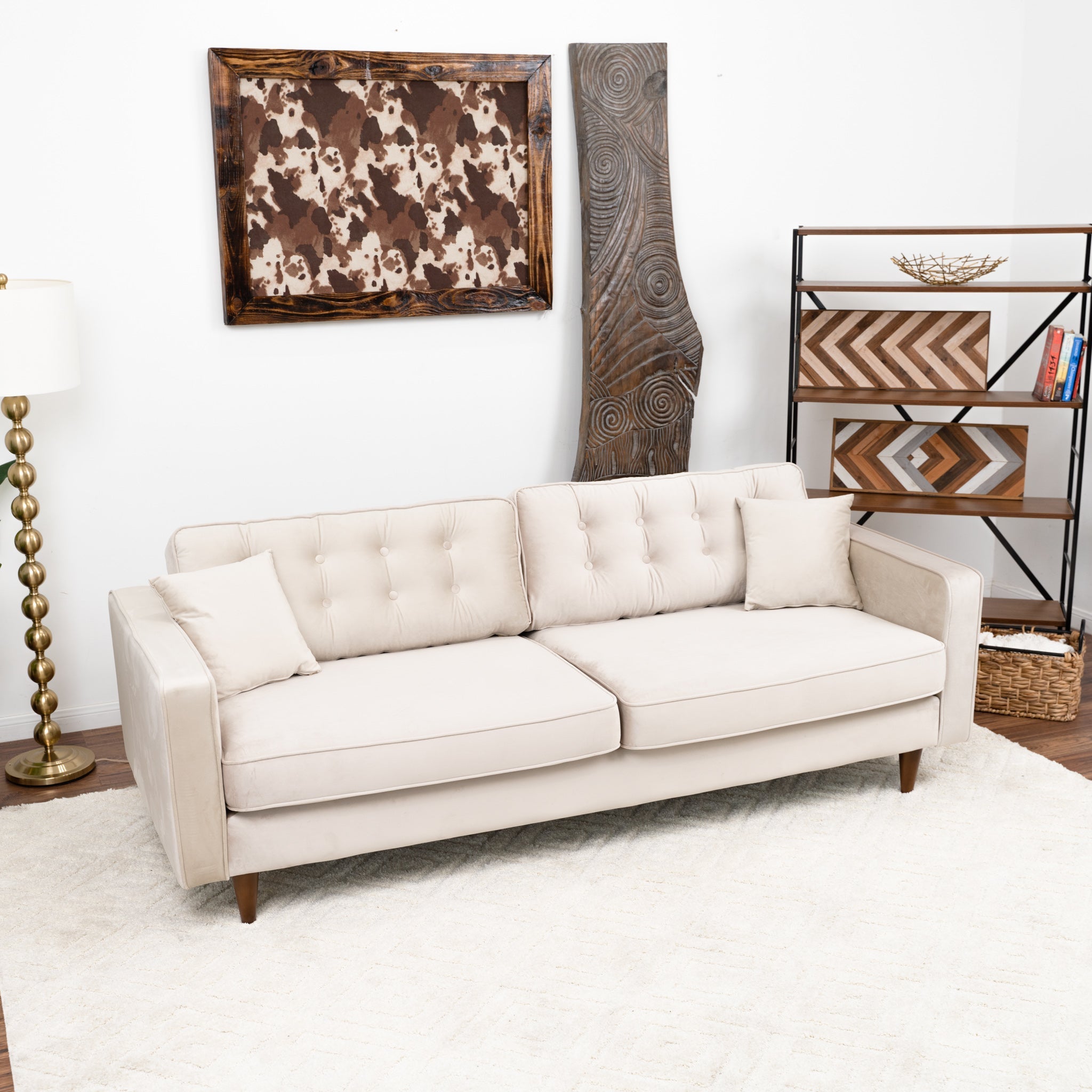 Oregon Sofa Beige Velvet