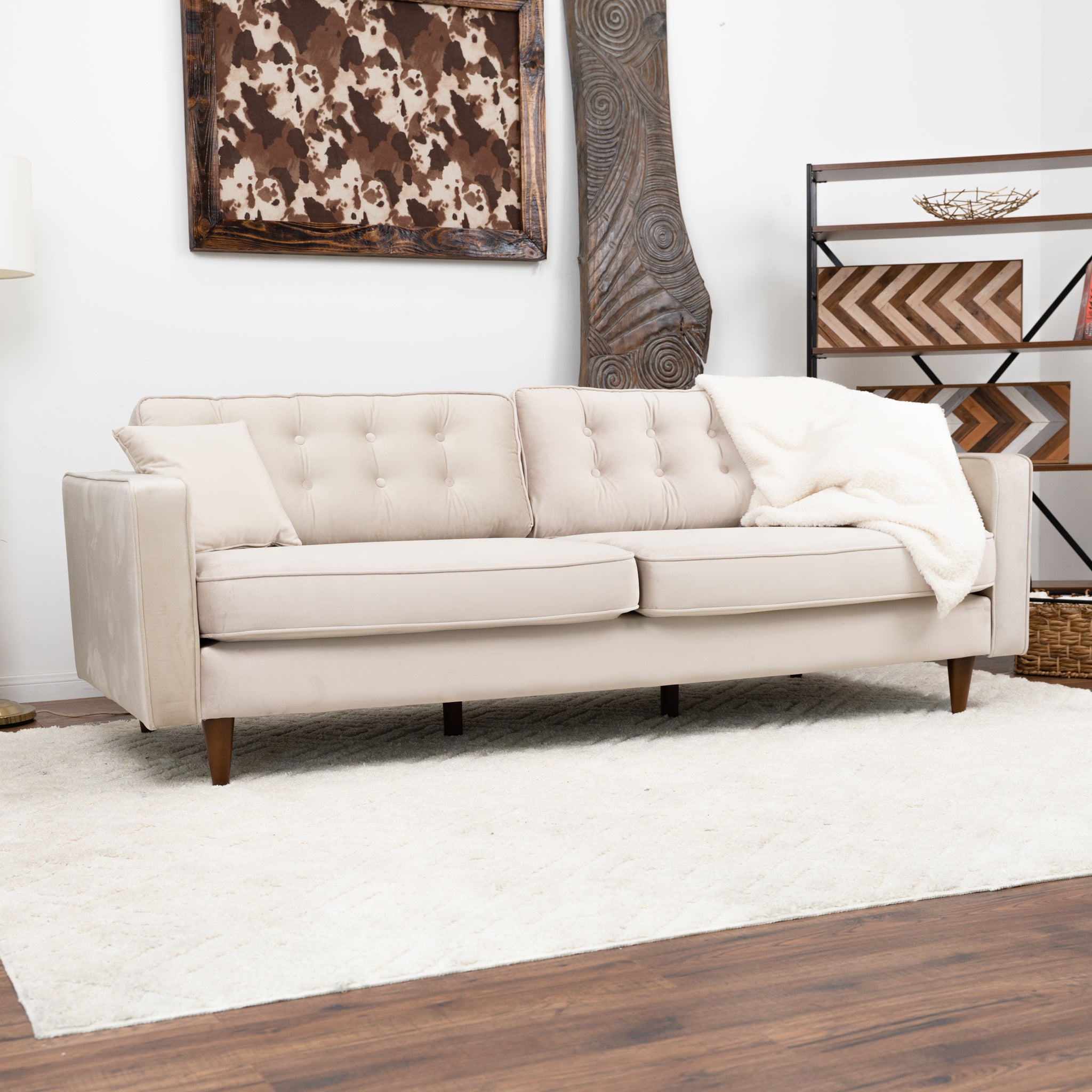 Oregon Sofa Beige Velvet