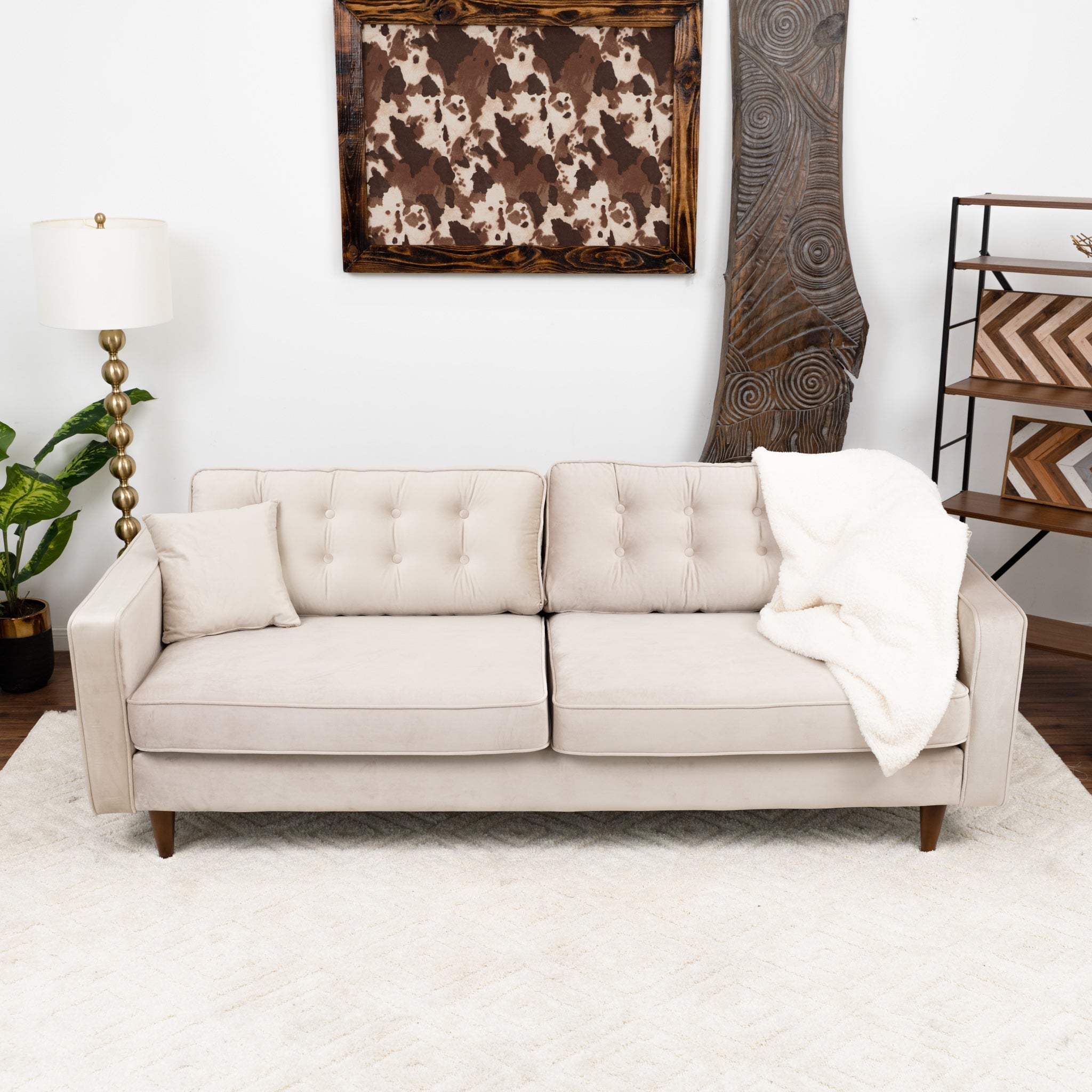 Oregon Sofa Beige Velvet