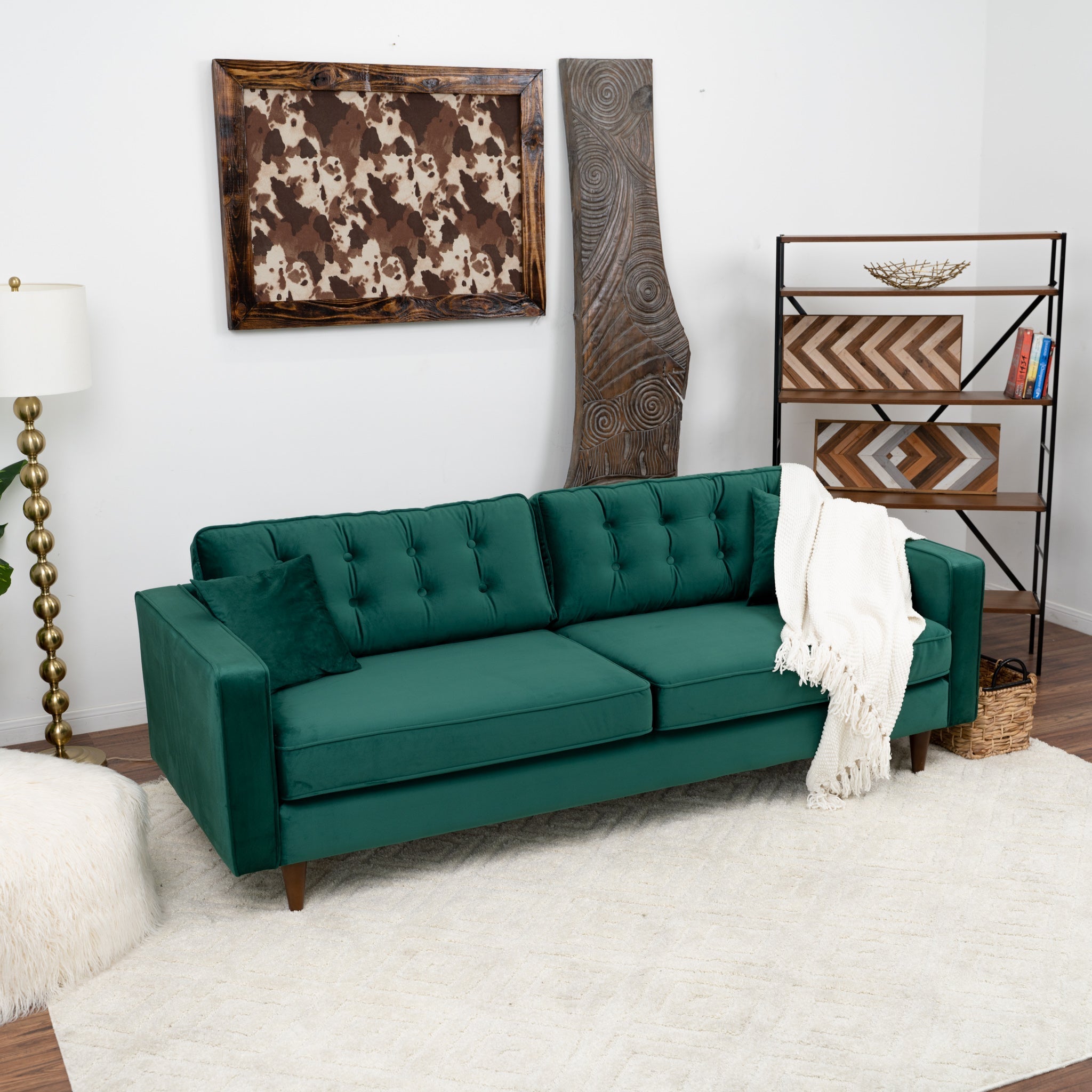 Oregon Sofa Green Velvet