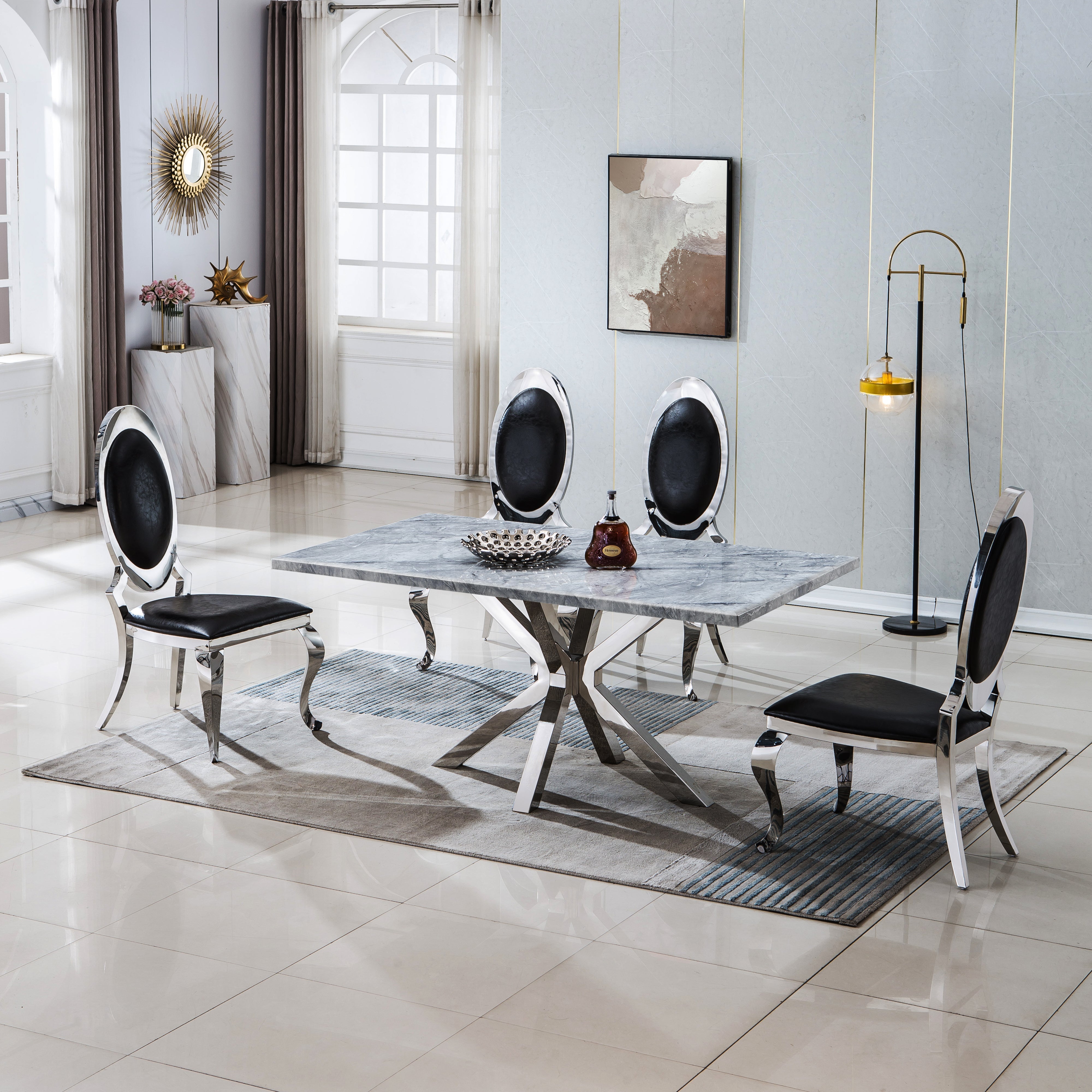 Alexian Dining Table Grey Marble