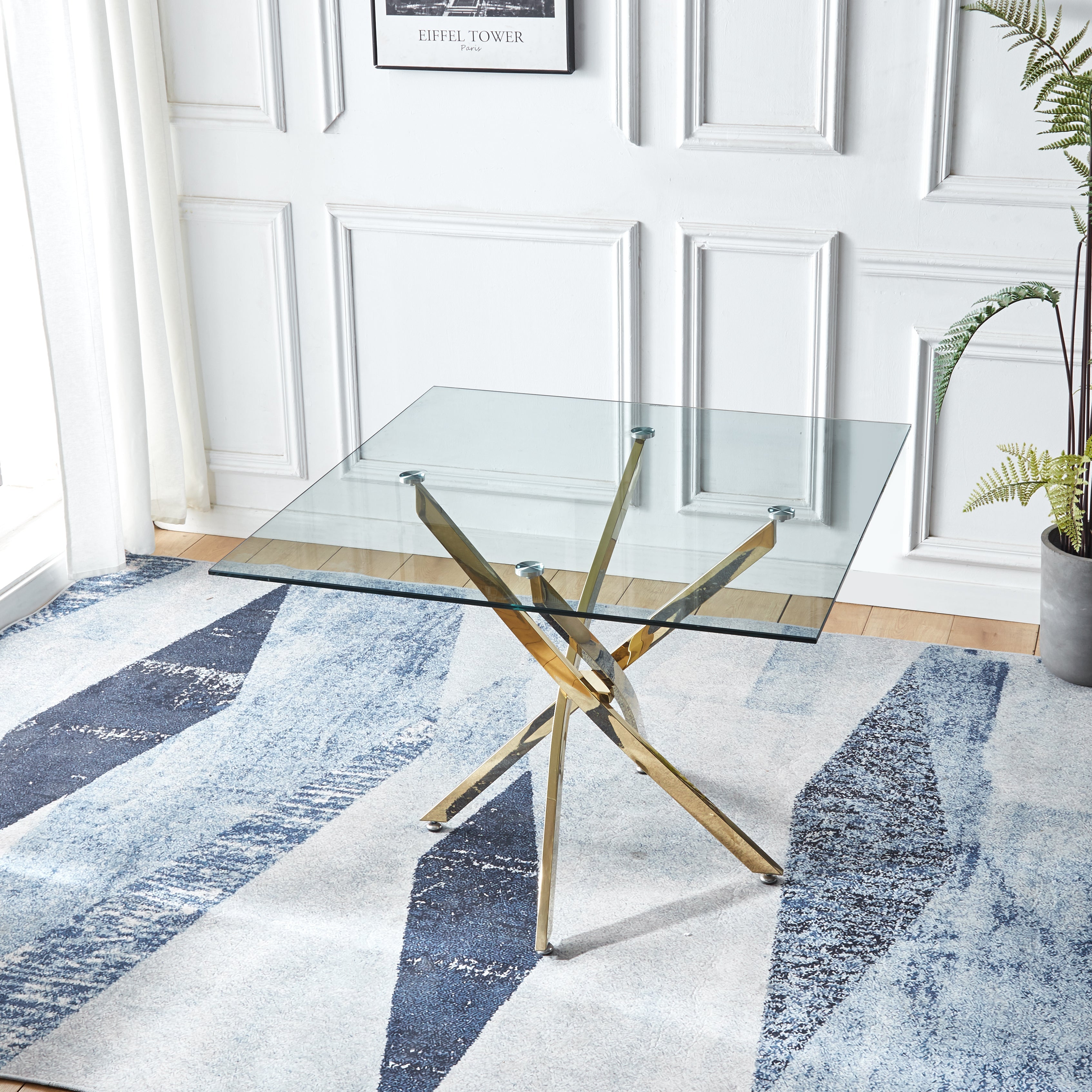 Vereniz Square Dining Table Gold