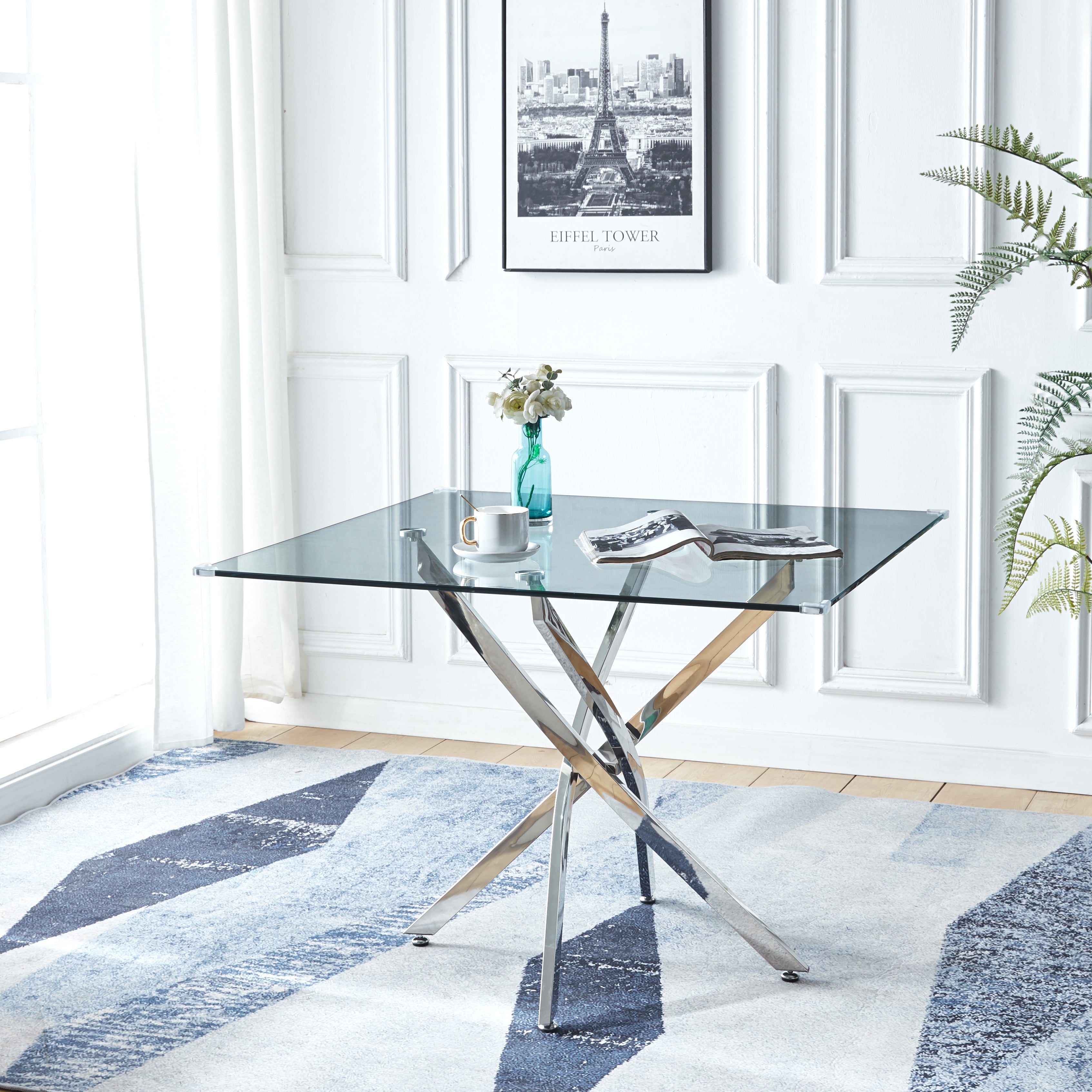 Vereniz Square Dining Table Silver